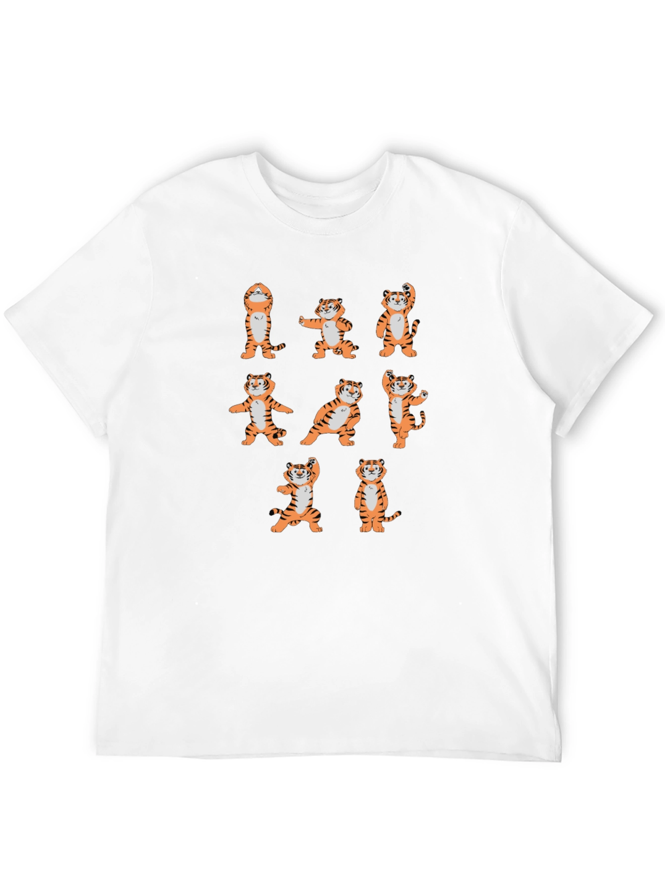 Black Yoga Tiger Graphic Tee - Black Cotton T-Shirt view 12