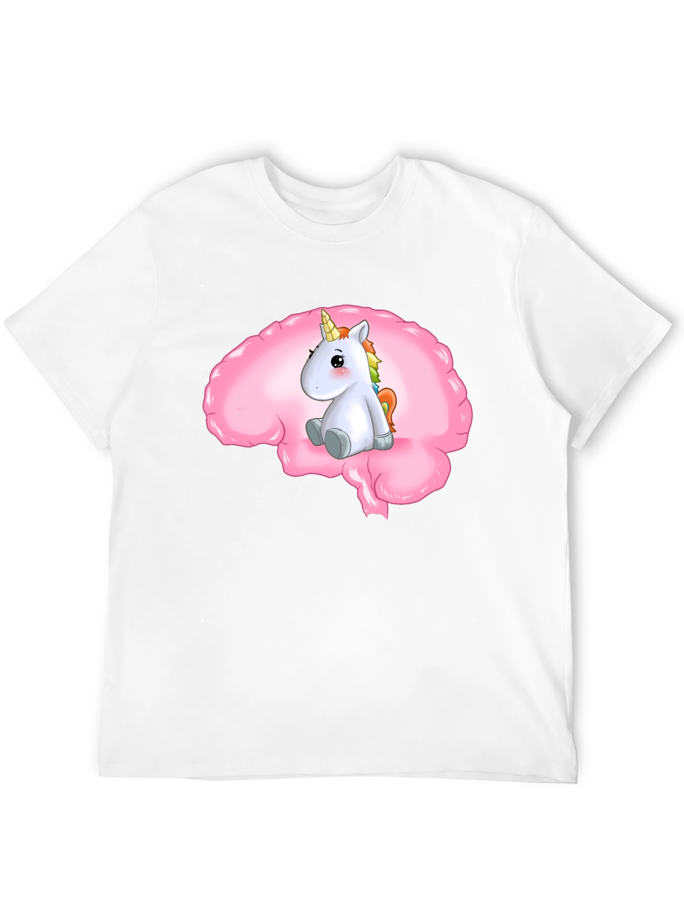Black Unicorn Brain Tee - Funny Graphic T-Shirt view 12