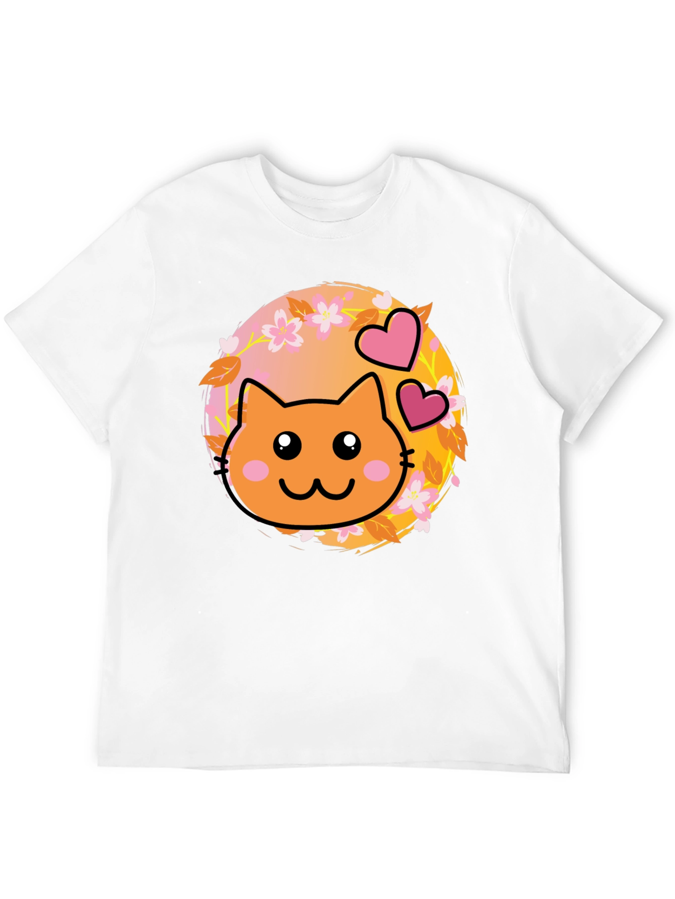 Black Cute Kawaii Cat T-Shirt - Sweet Kitten Design view 12