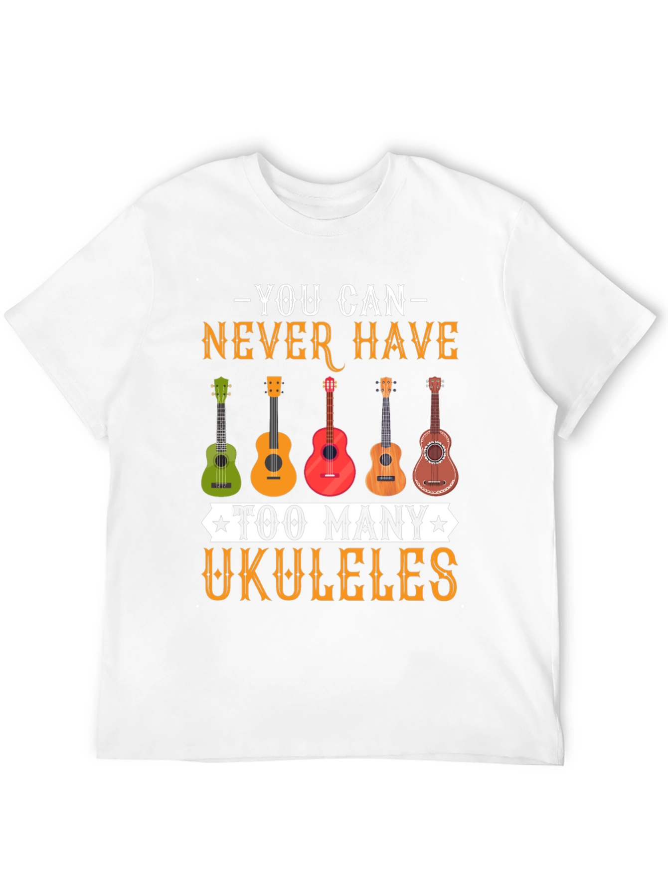 Black Ukulele Lover Tee - Never Have Too Many Ukuleles! view 12