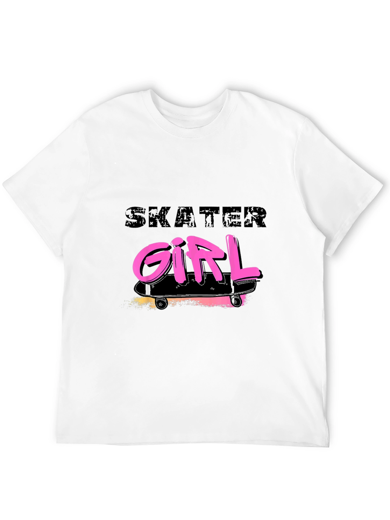 Black Skater Girl Graphic Tee - Black Cotton Blend Shirt view 12