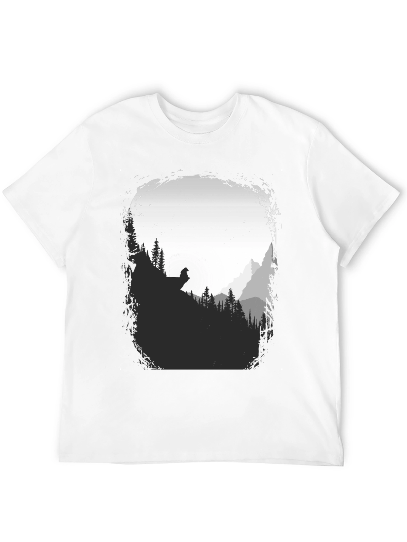 Black Nature Scene Graphic T-Shirt - Black view 12