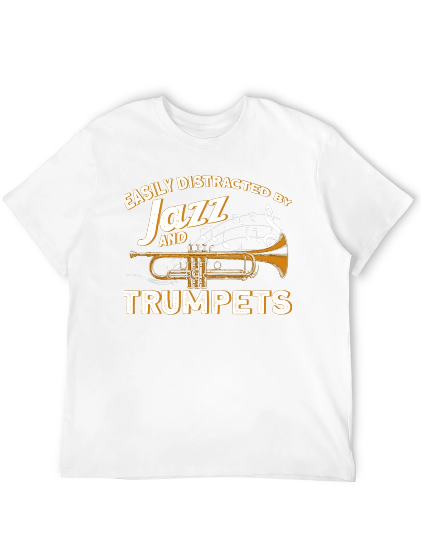 Black Easily Distracted by Jazz and Trumpets T-Shirt view 12