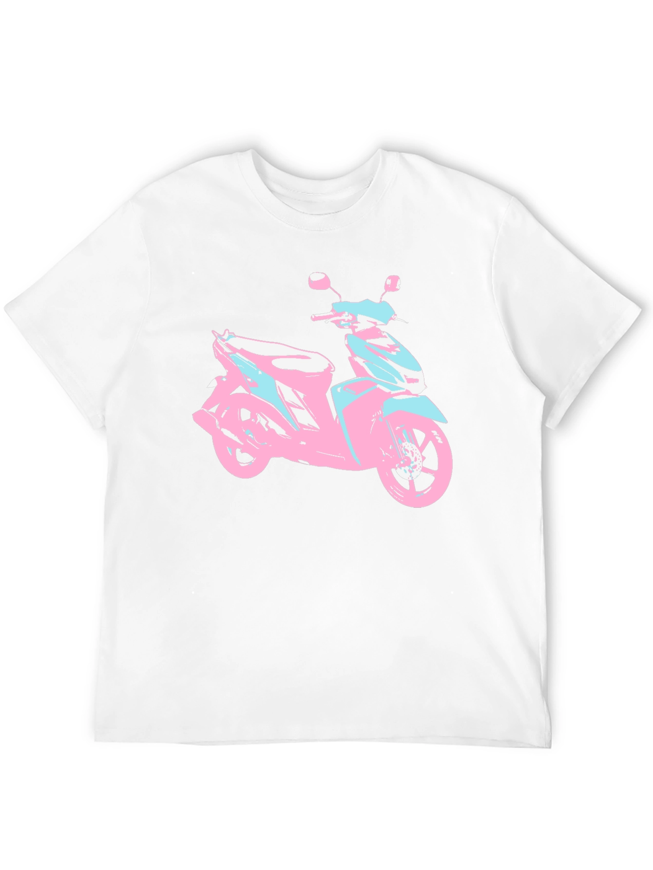 Black Vaporwave Scooter Graphic Tee - Black Cotton T-Shirt view 12