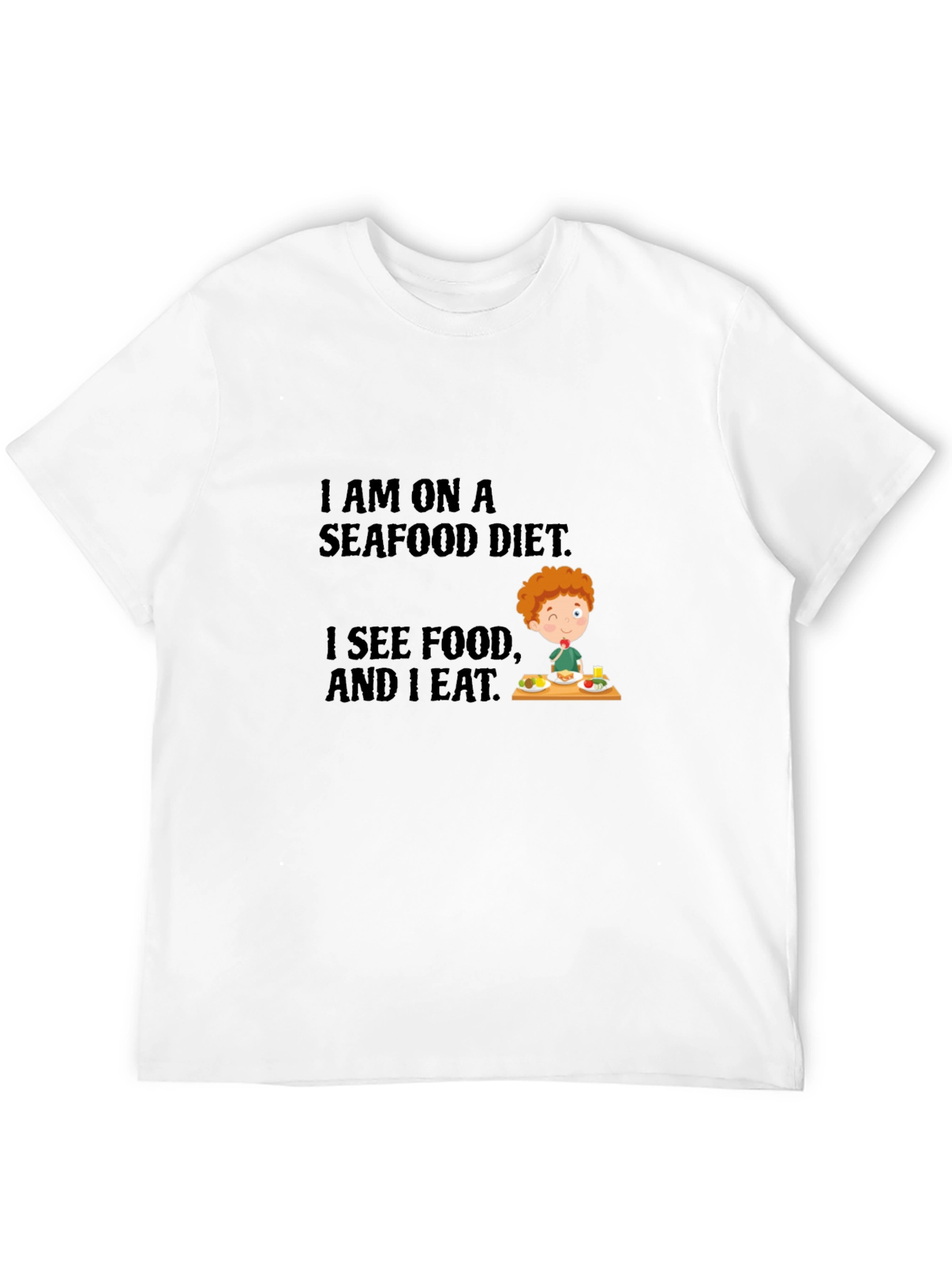Black Seafood Diet T-Shirt - Funny Foodie Tee view 12