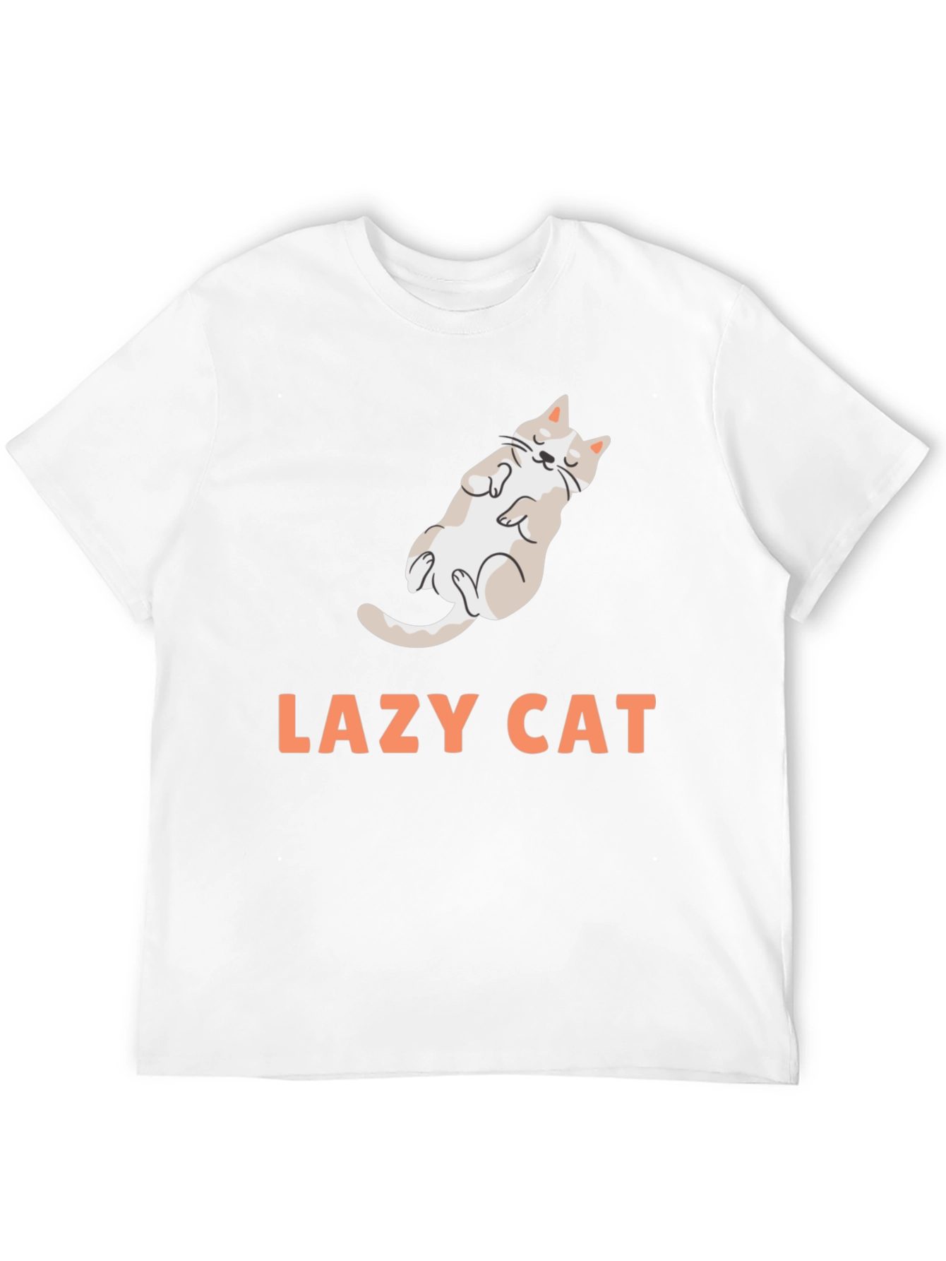 Black Lazy Cat Graphic Tee - Black Cotton Blend view 12