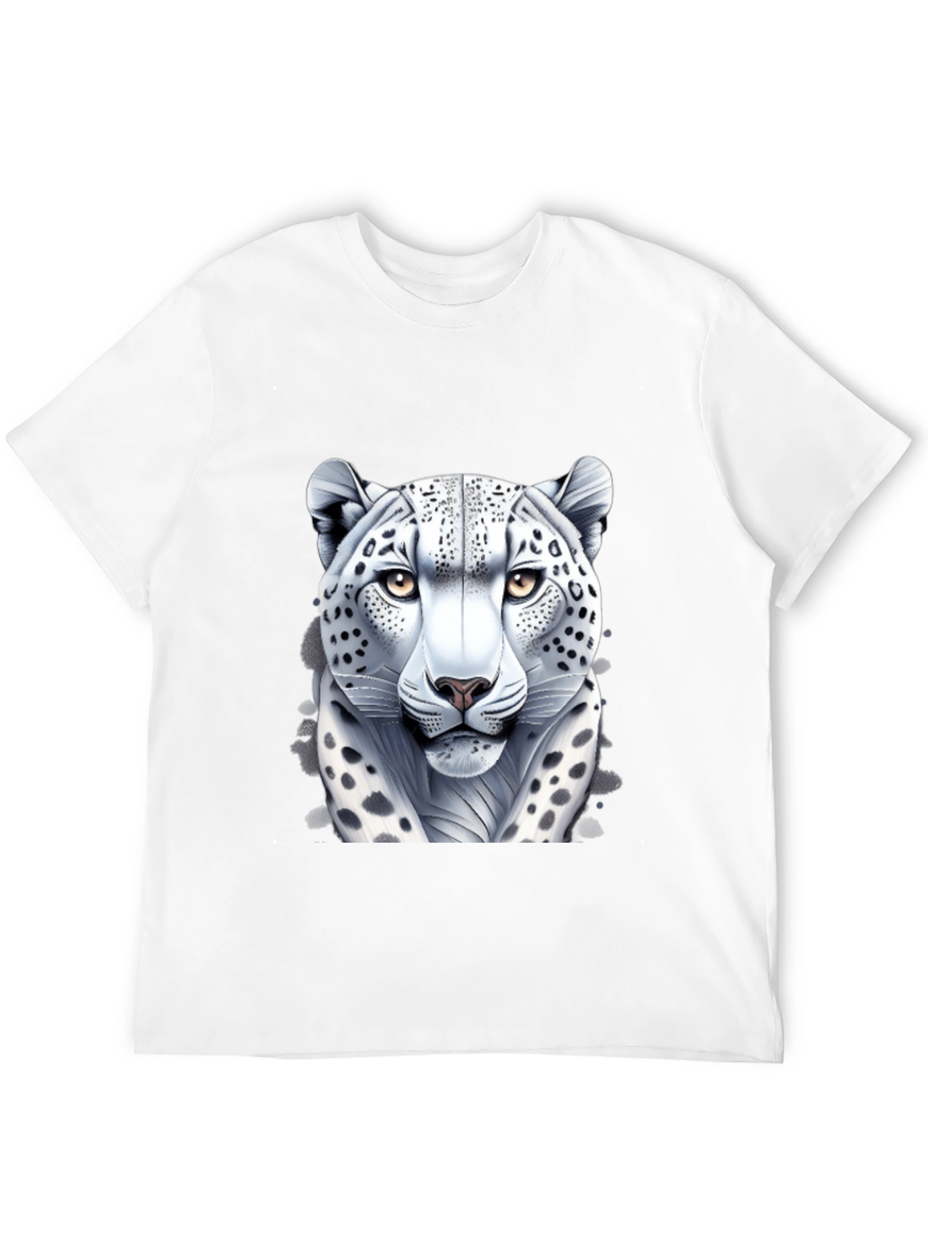Black Snow Leopard Graphic Tee - Black Cotton Shirt view 12