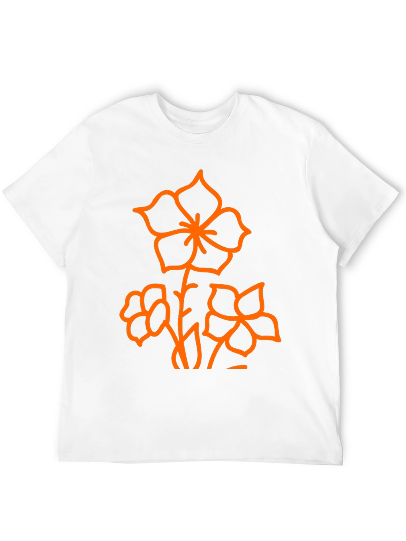 Black Black T-Shirt with Orange Floral Design view 12