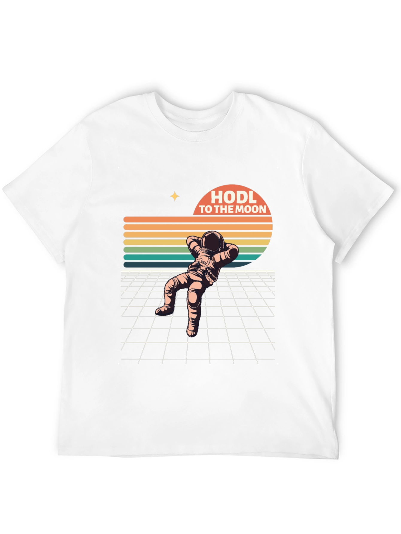 Black HODL To The Moon Retro Astronaut T-Shirt view 12