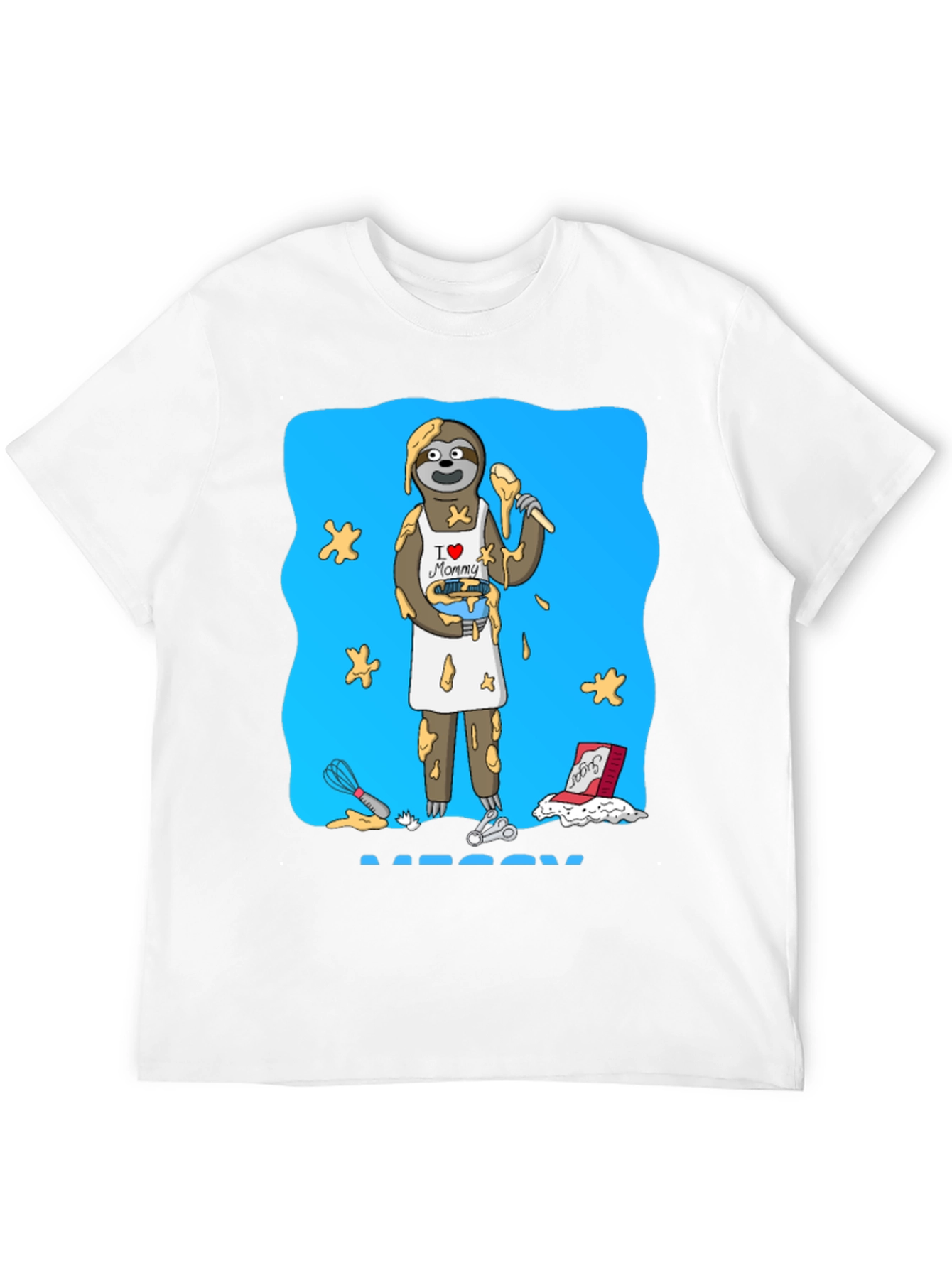 Black I Love Mommy Sloth Baker T-Shirt view 12