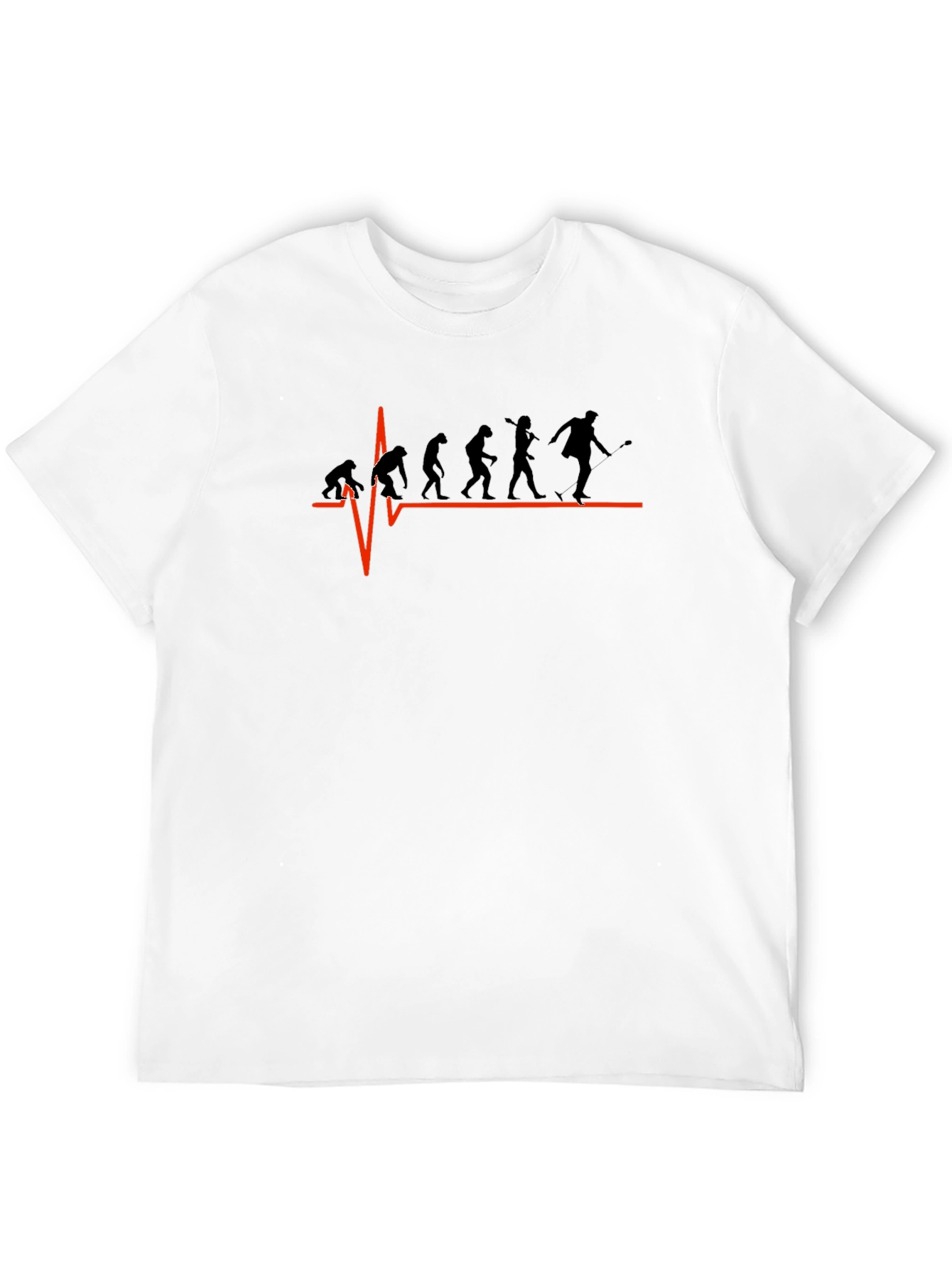 Black Evolution Heartbeat T-Shirt - Black Cotton Tee view 12