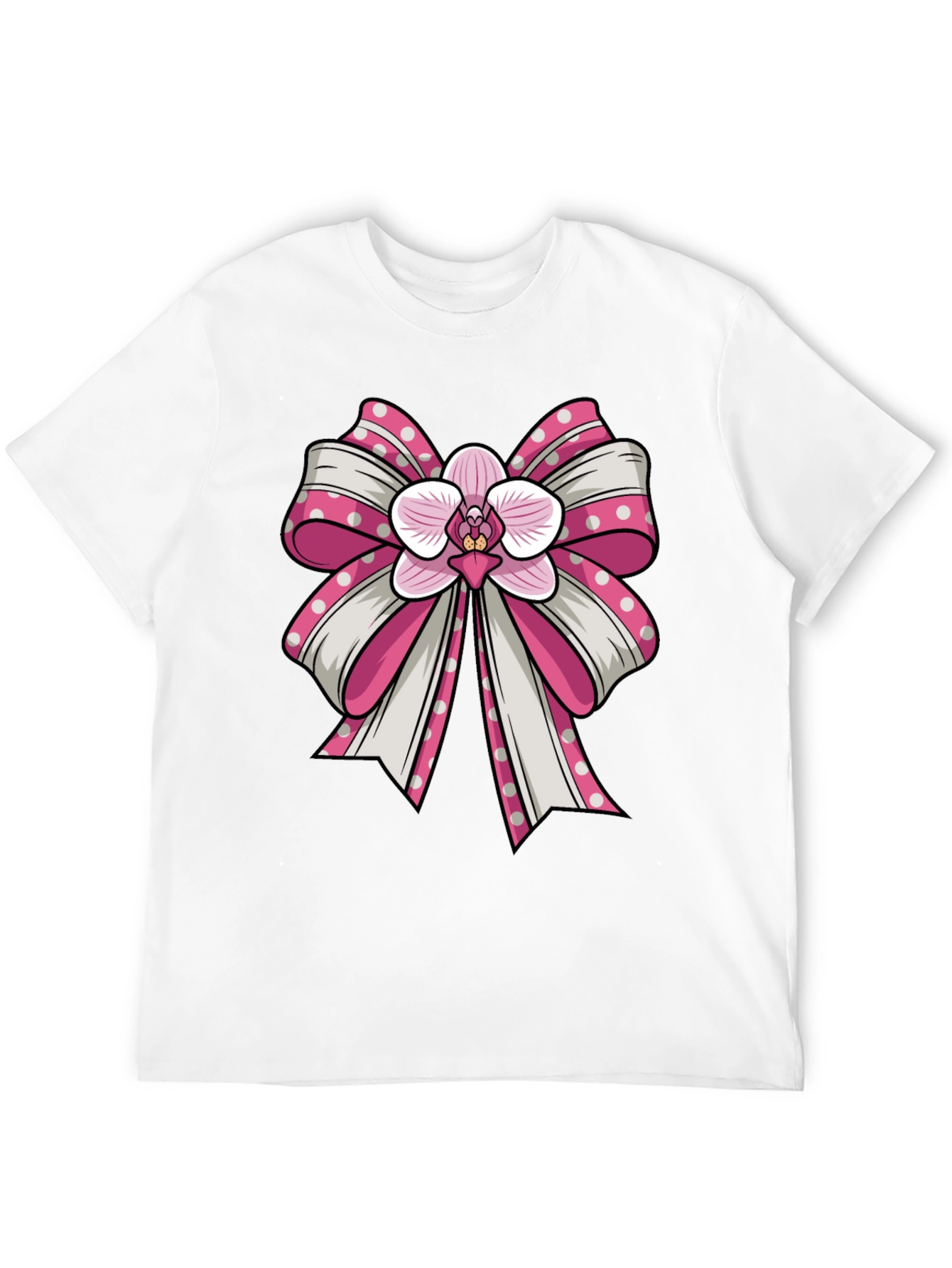 Black Orchid Bow Graphic Tee - Stylish Unisex T-Shirt view 12