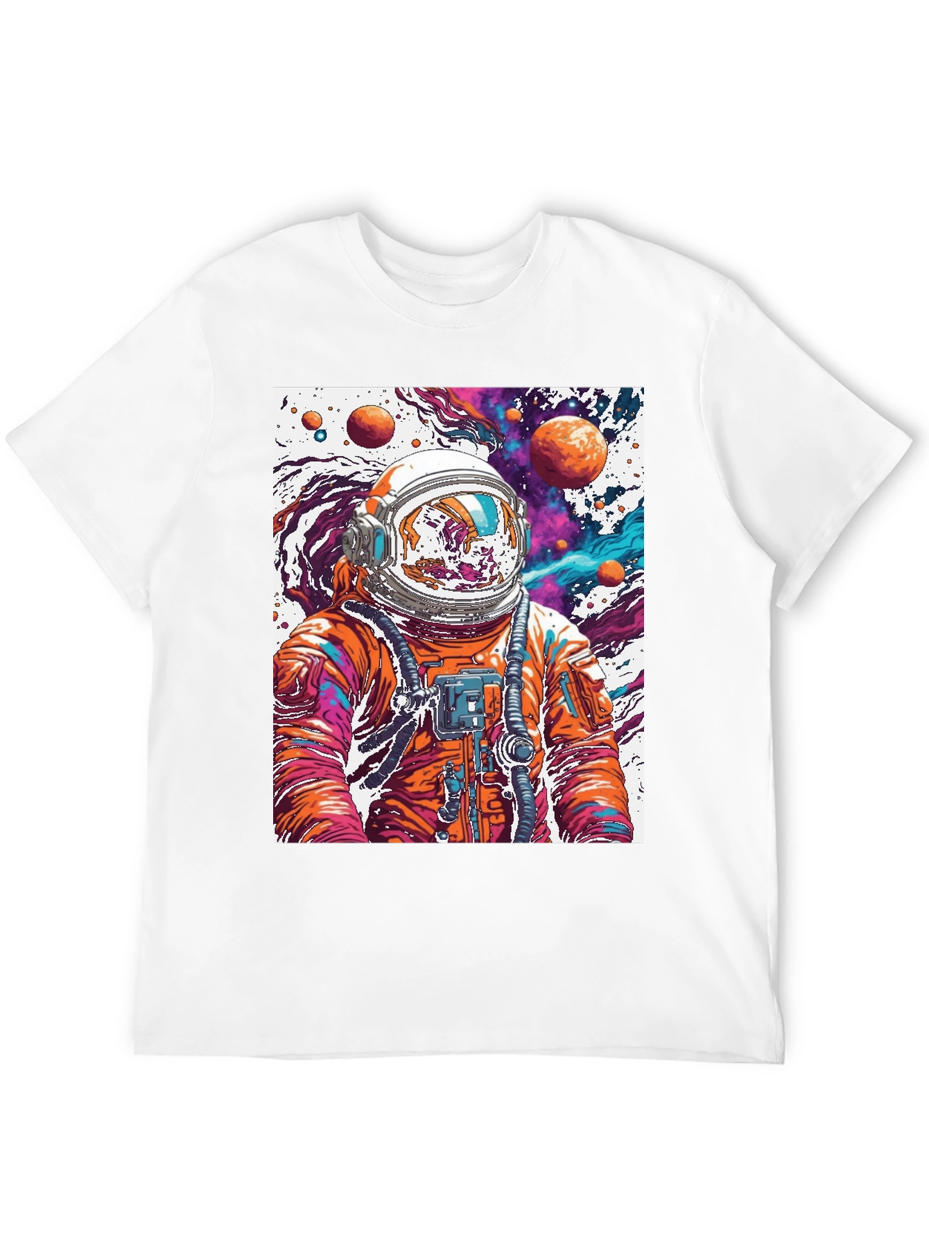 Black Astronaut Galaxy Black T-Shirt view 12