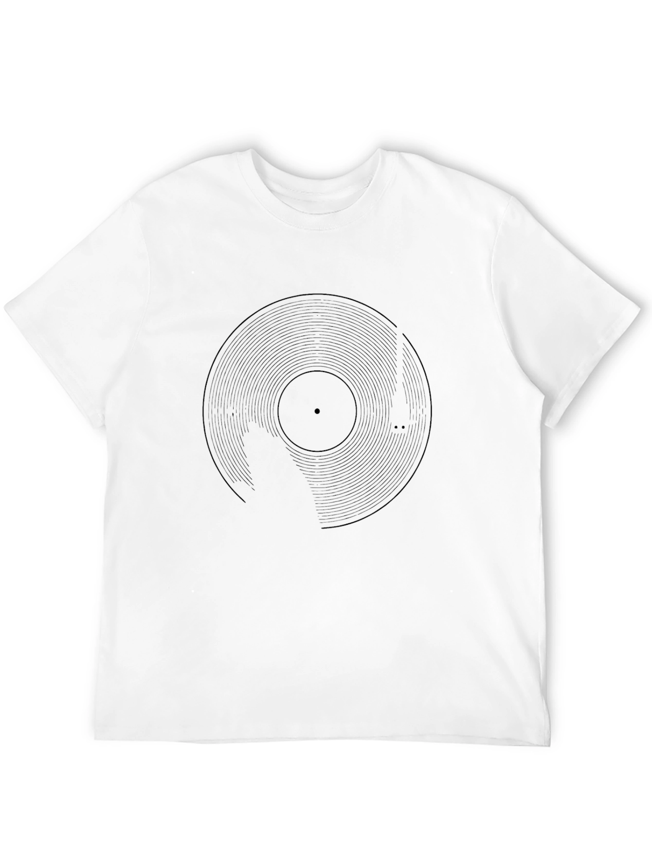 Black Vinyl Record Graphic Tee - Music Lover's Black T-Shirt view 12