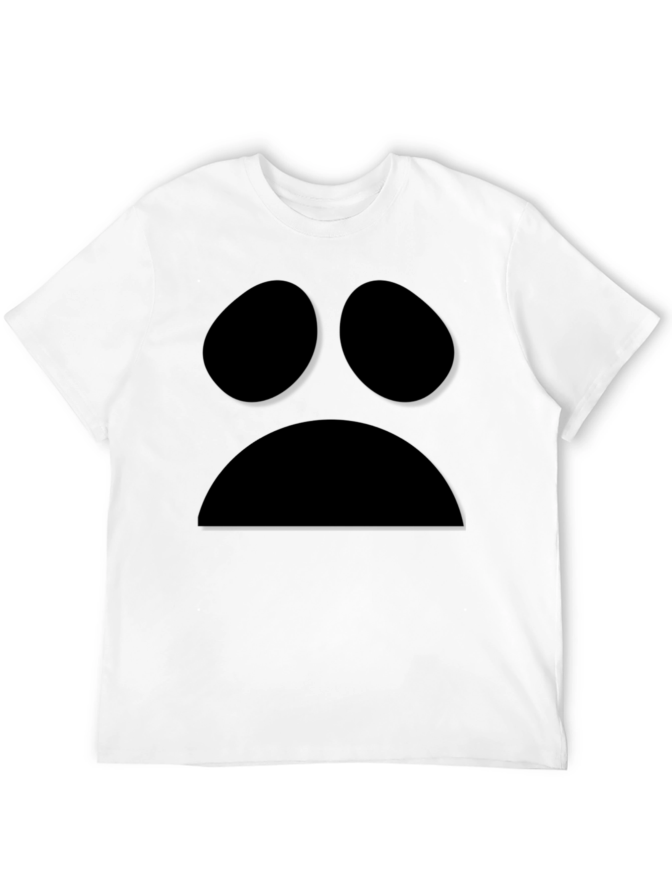 Black Sad Face Graphic Black T-Shirt view 12