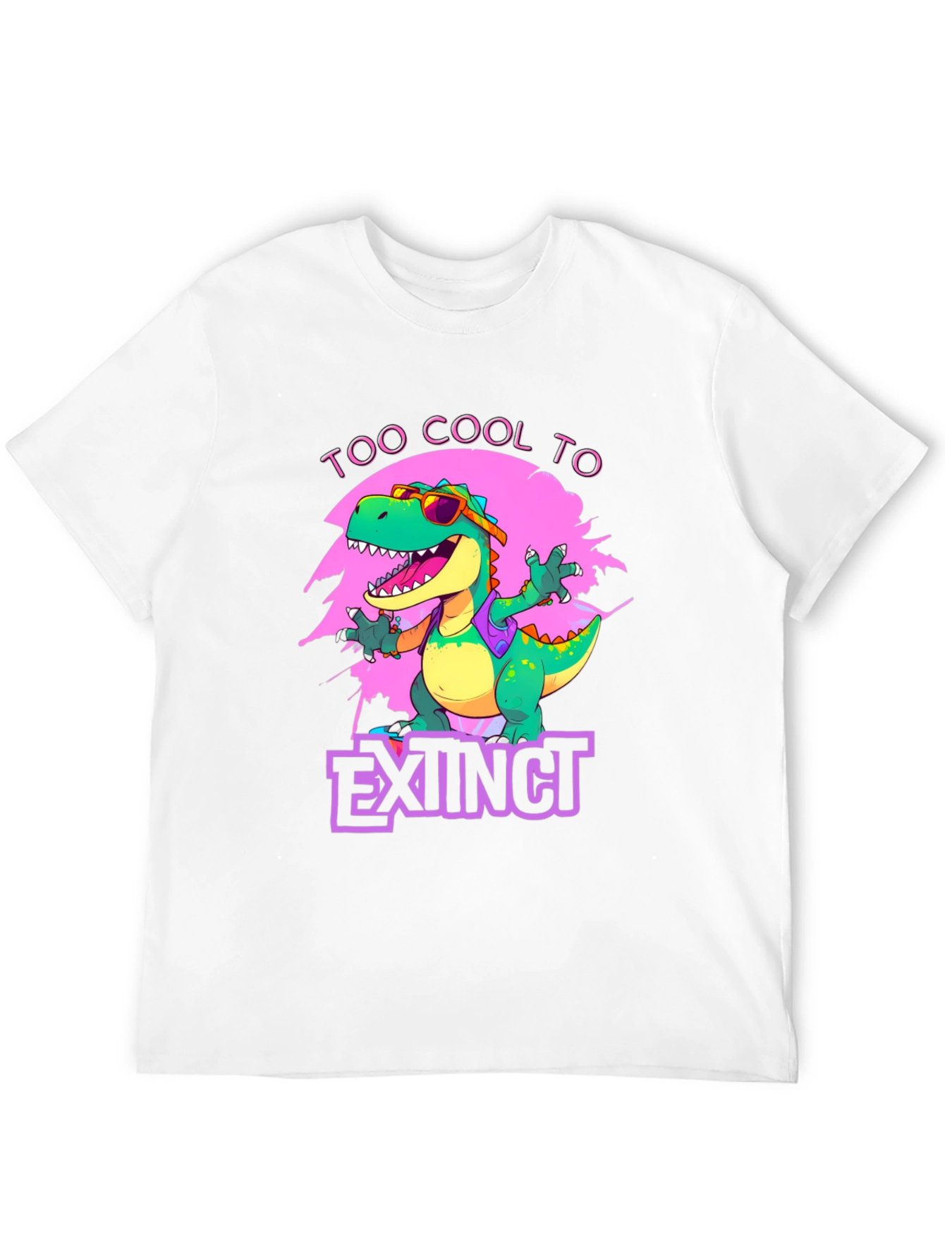 Black Cool Dinosaur Graphic T-Shirt - Extinct Humor view 12