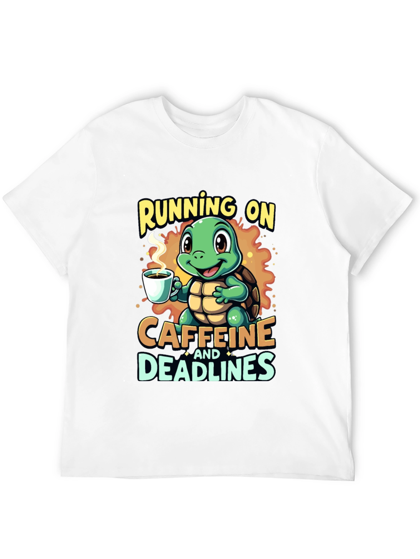 Black Caffeine Turtle T-Shirt - Running on Deadlines view 12