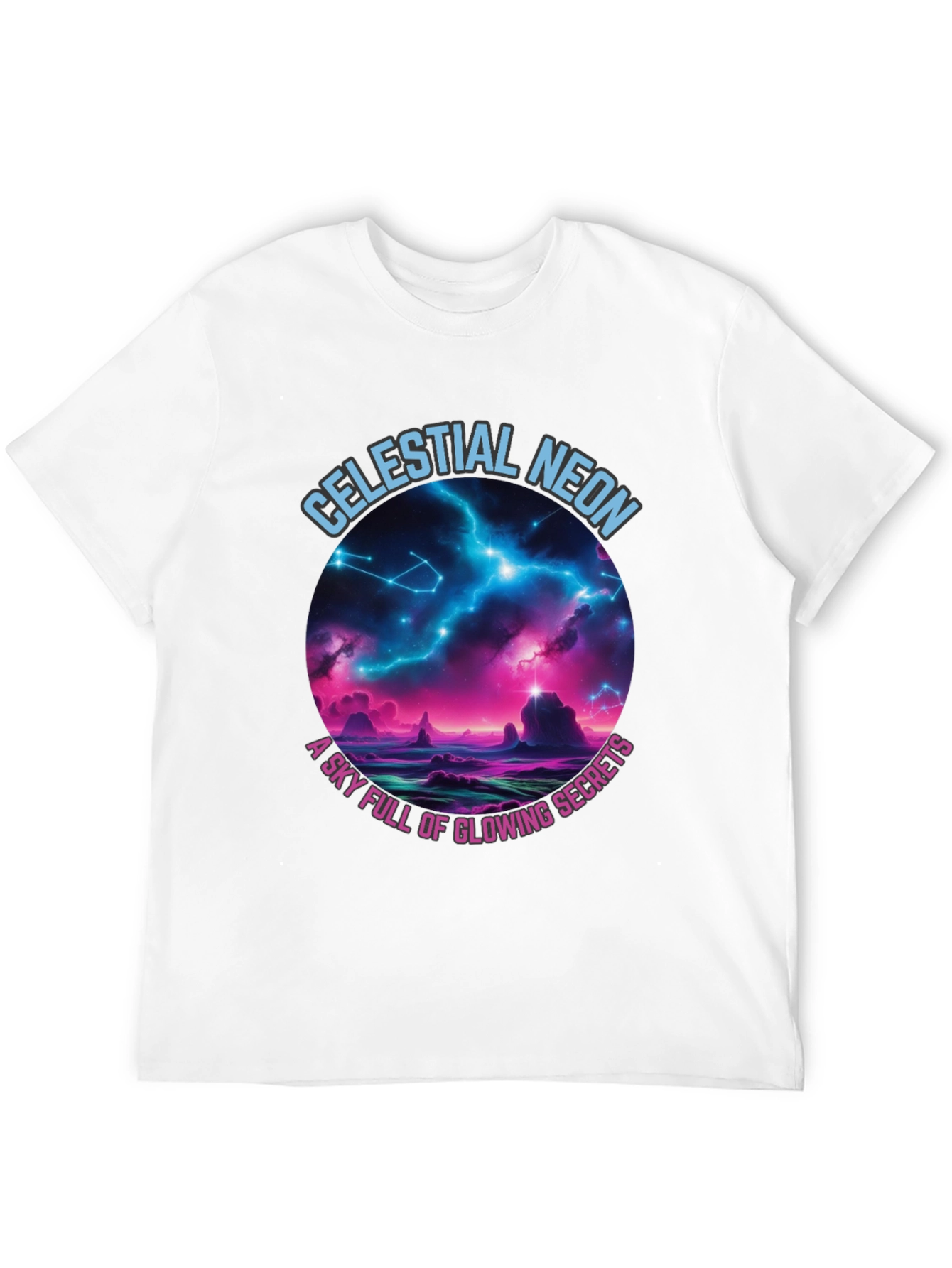 Black Celestial Neon Graphic T-Shirt view 12