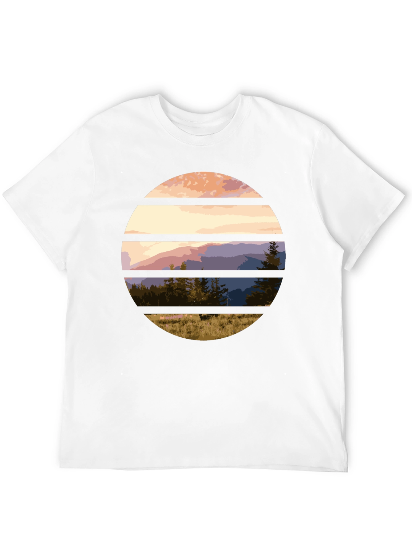 Black Scenic Mountain Sunset Graphic Tee view 12