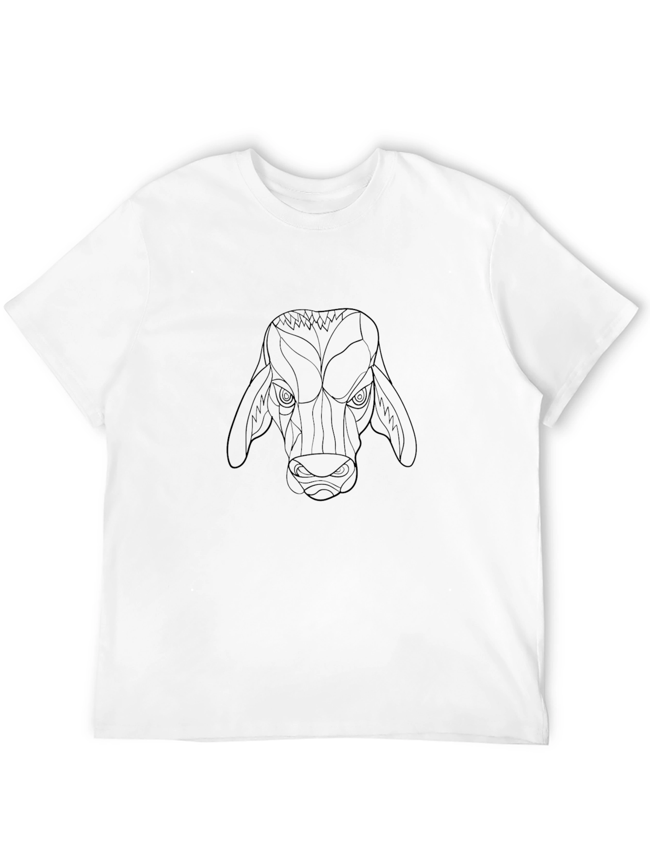 Black Bull Head Graphic Tee - Modern Line Art T-Shirt view 12
