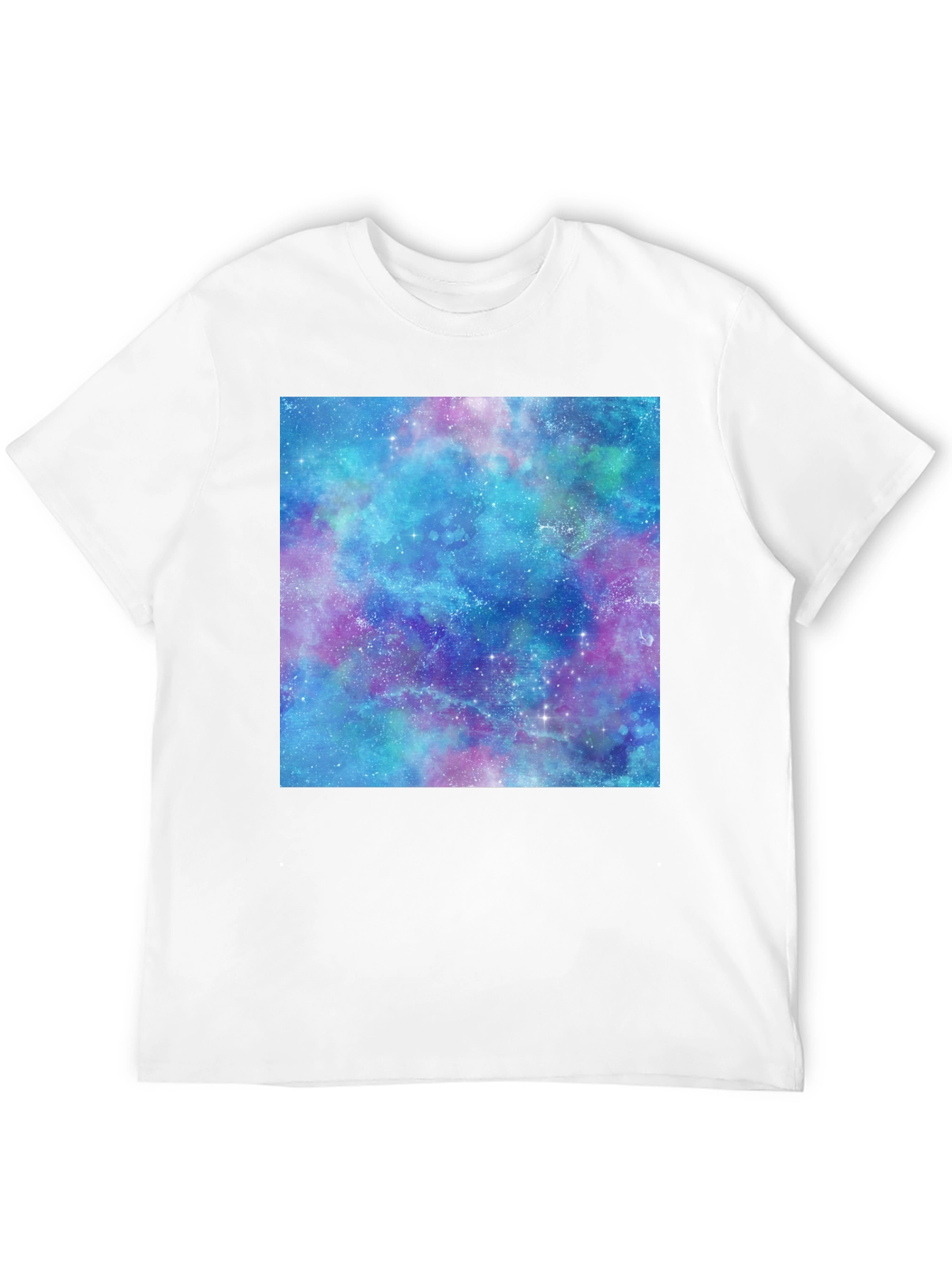 Black Galaxy Print T-Shirt - Black Cotton Casual Tee view 12