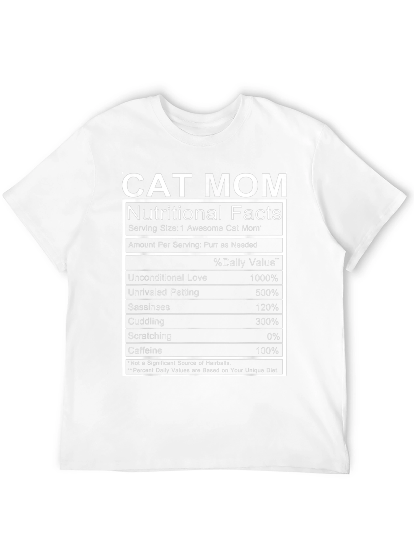 Black Cat Mom Nutritional Facts Funny T-Shirt view 12