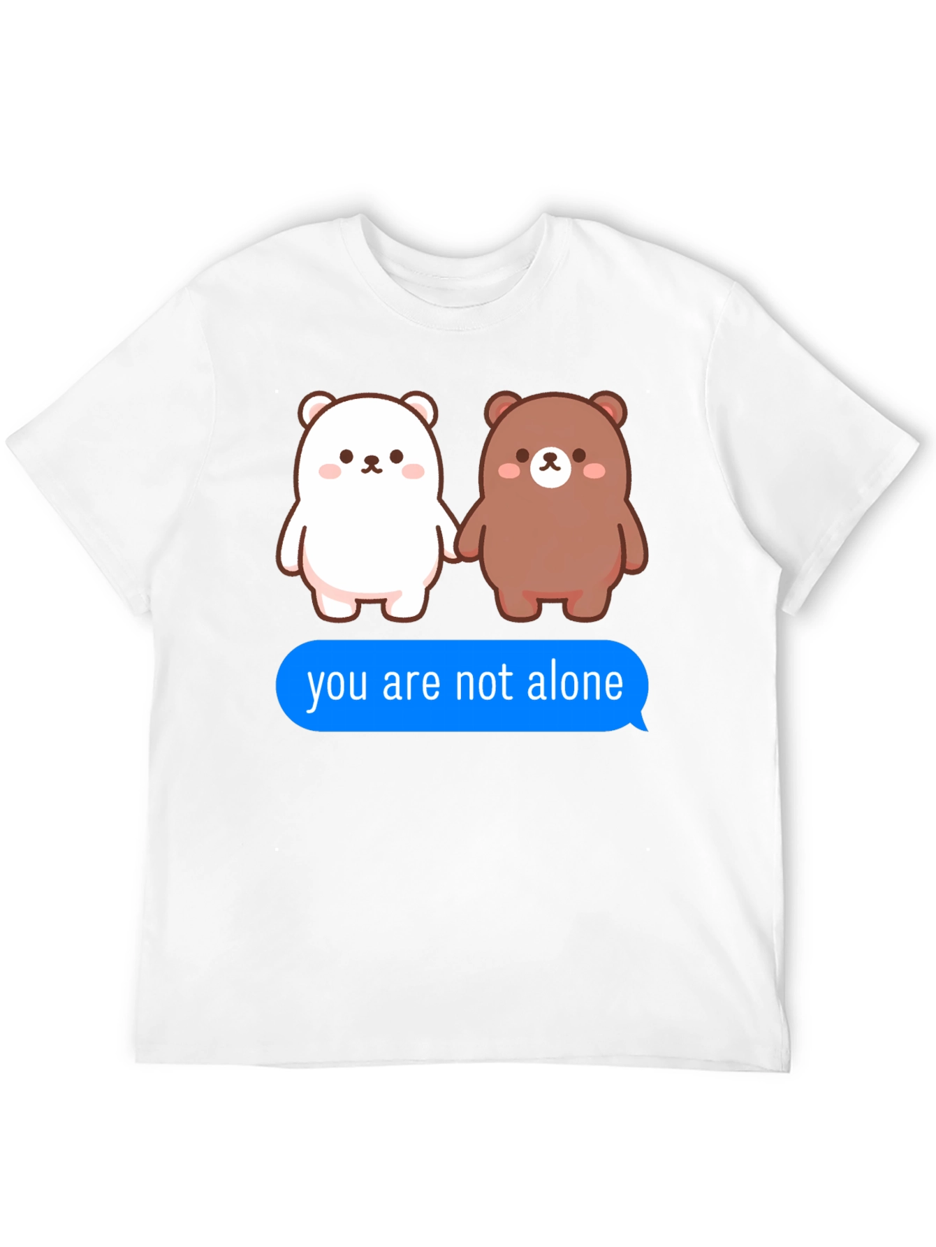 Black Cute Bears T-Shirt - You Are Not Alone Design view 12