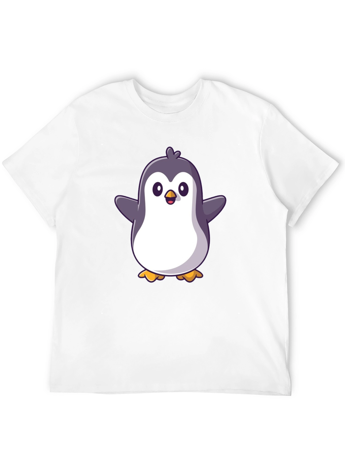 Black Cute Penguin Graphic Black T-Shirt view 12