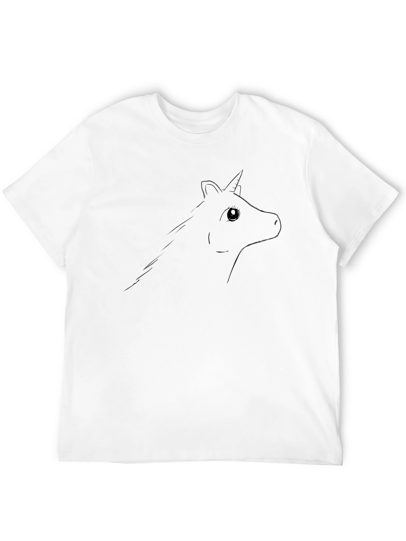 Black Unicorn Outline Black T-Shirt view 12