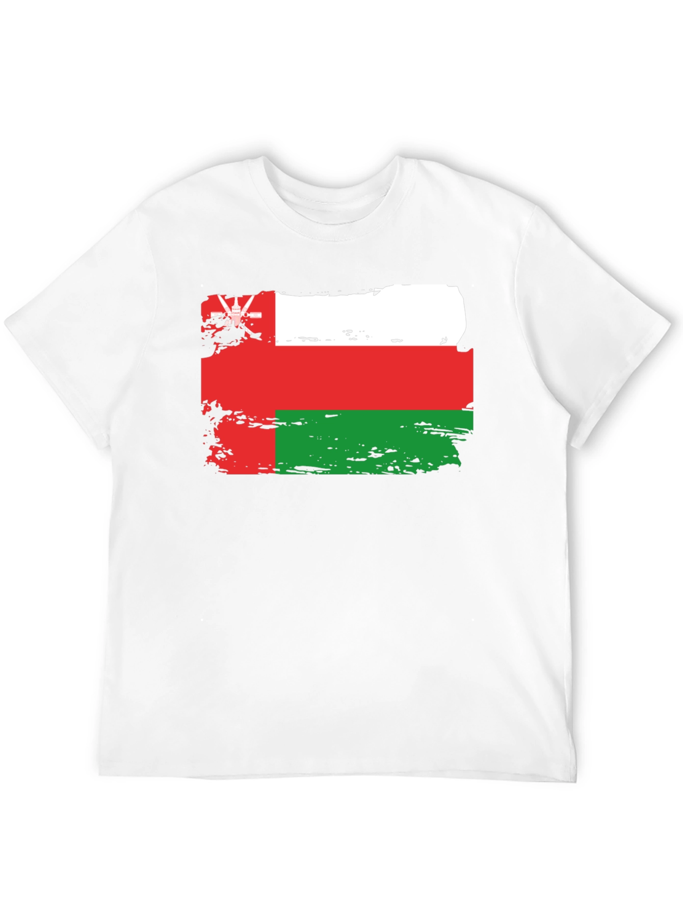 Black Oman Flag T-Shirt: Distressed Style Tee view 12