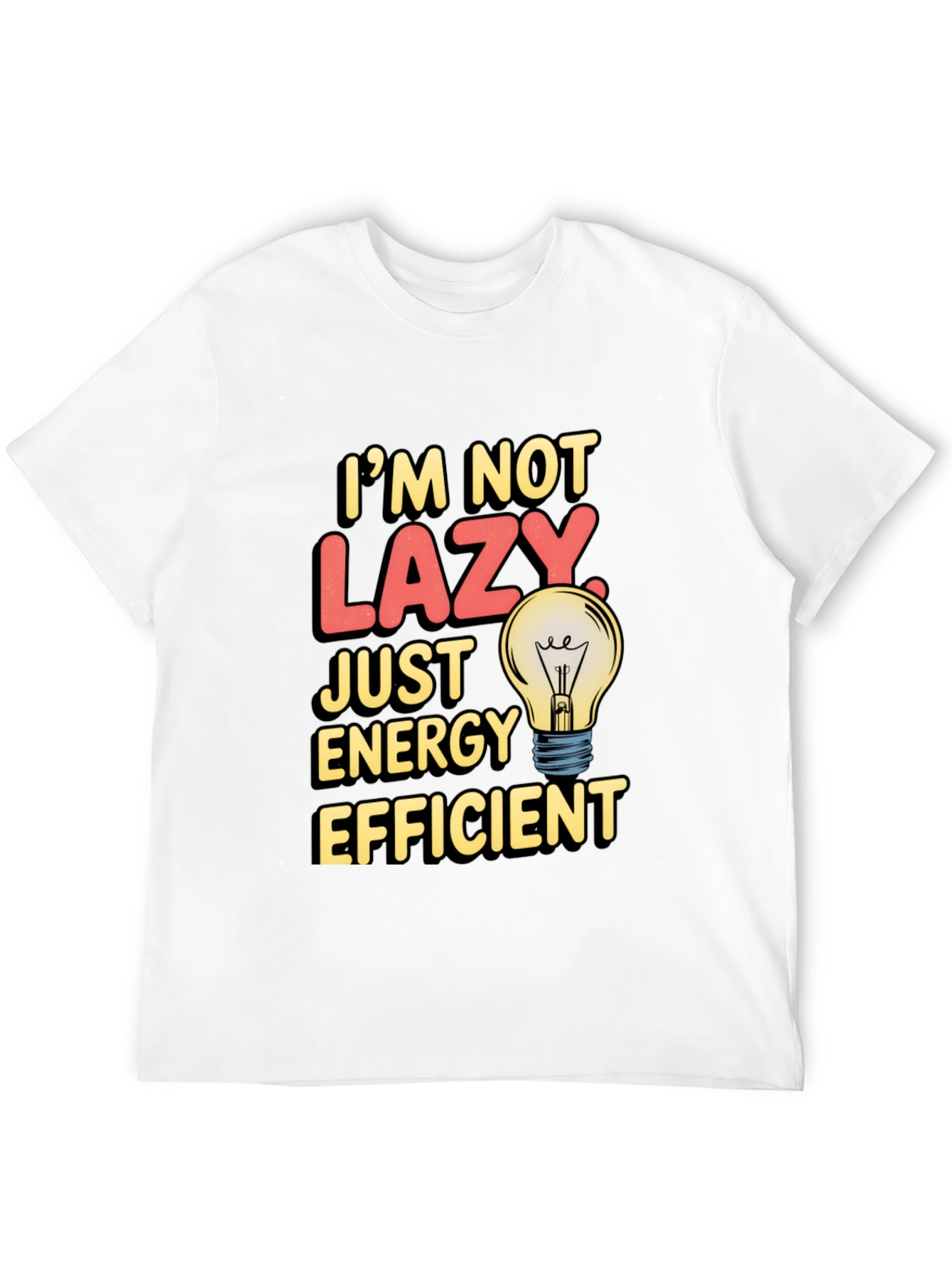 Black Funny Energy Efficient T-Shirt view 12