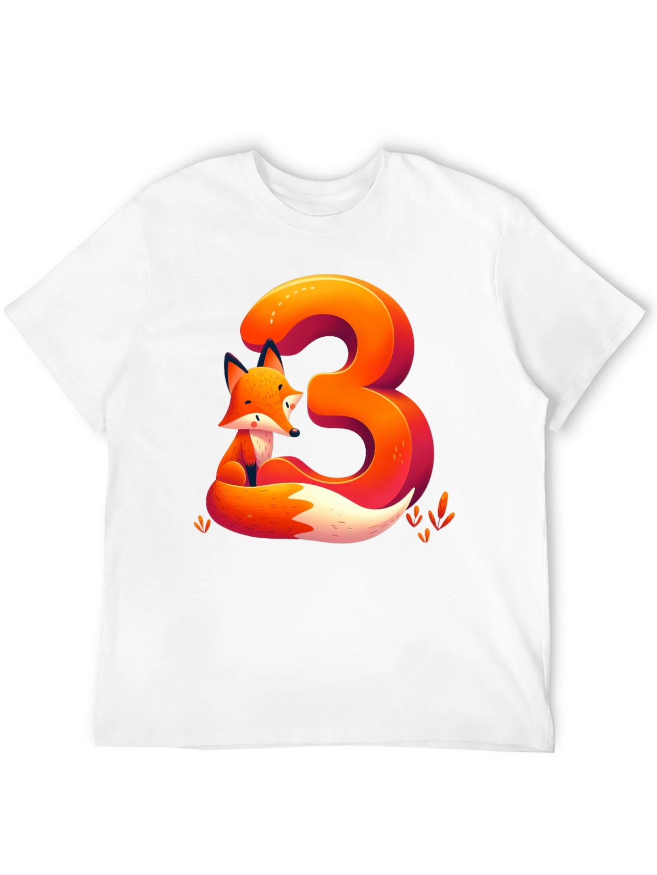 Black Fox Number 3 Graphic Tee - Cute Animal Shirt view 12