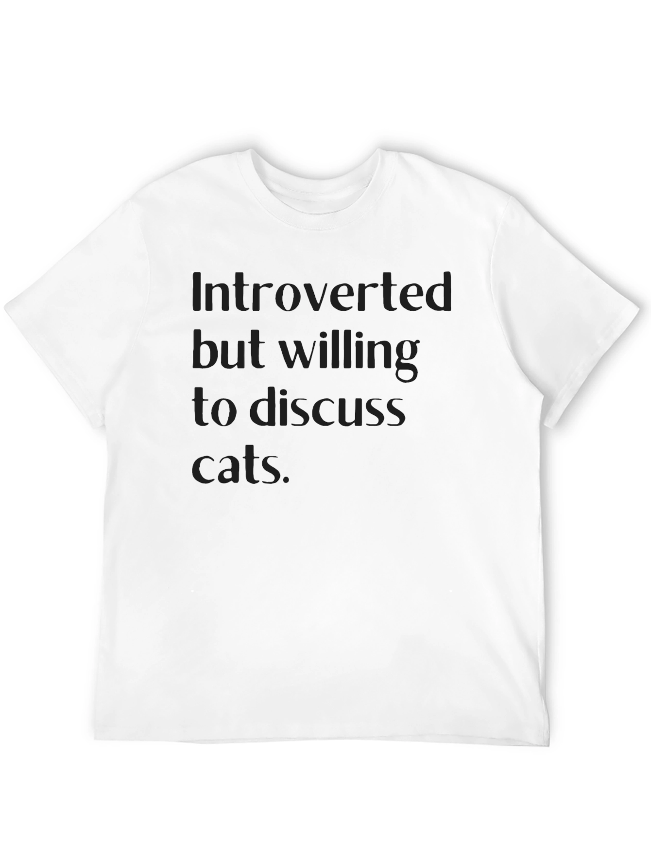 Black Introverted Cat Lover Black T-Shirt view 12