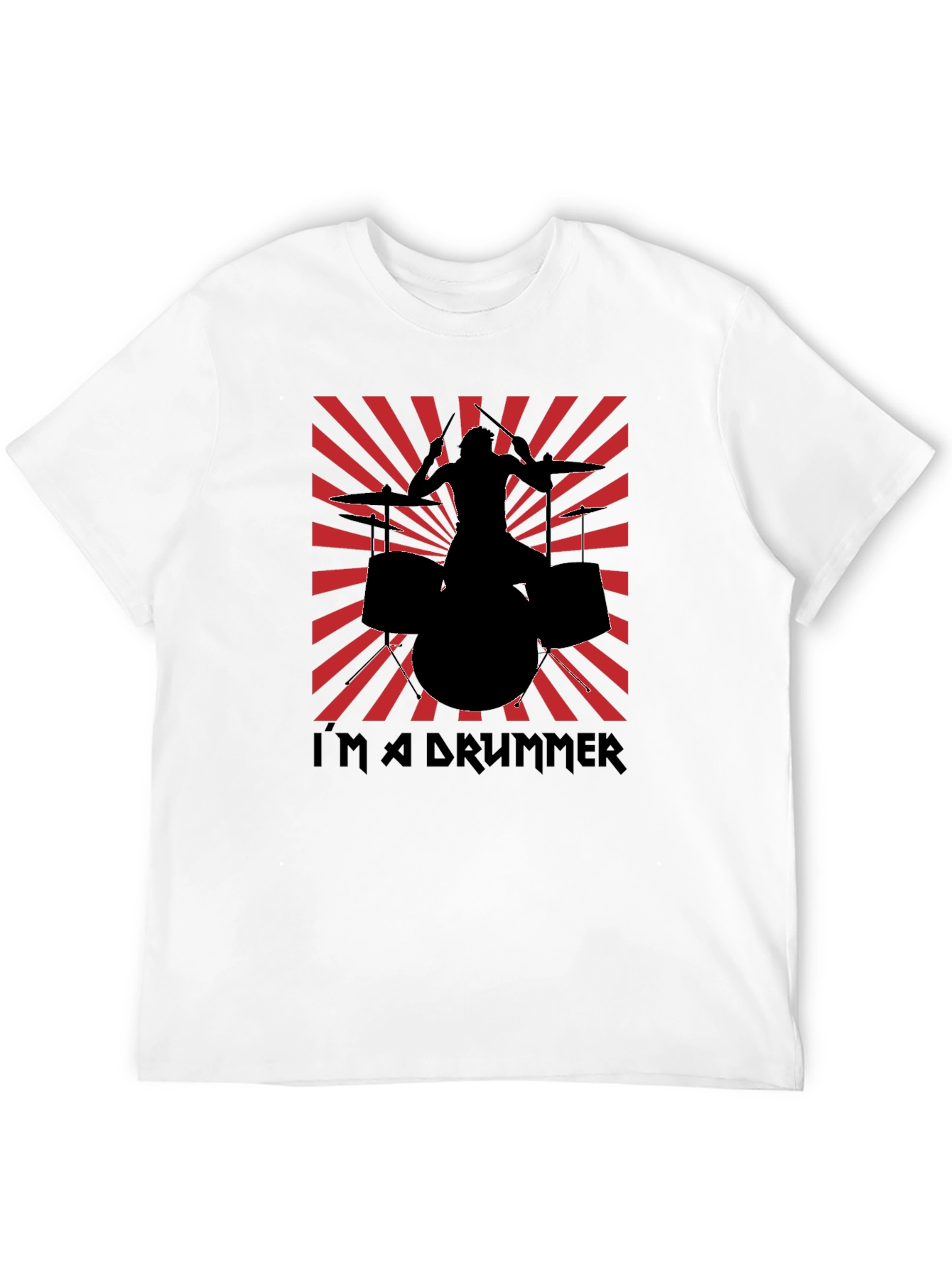 Black I'm a Drummer T-Shirt - Black view 12