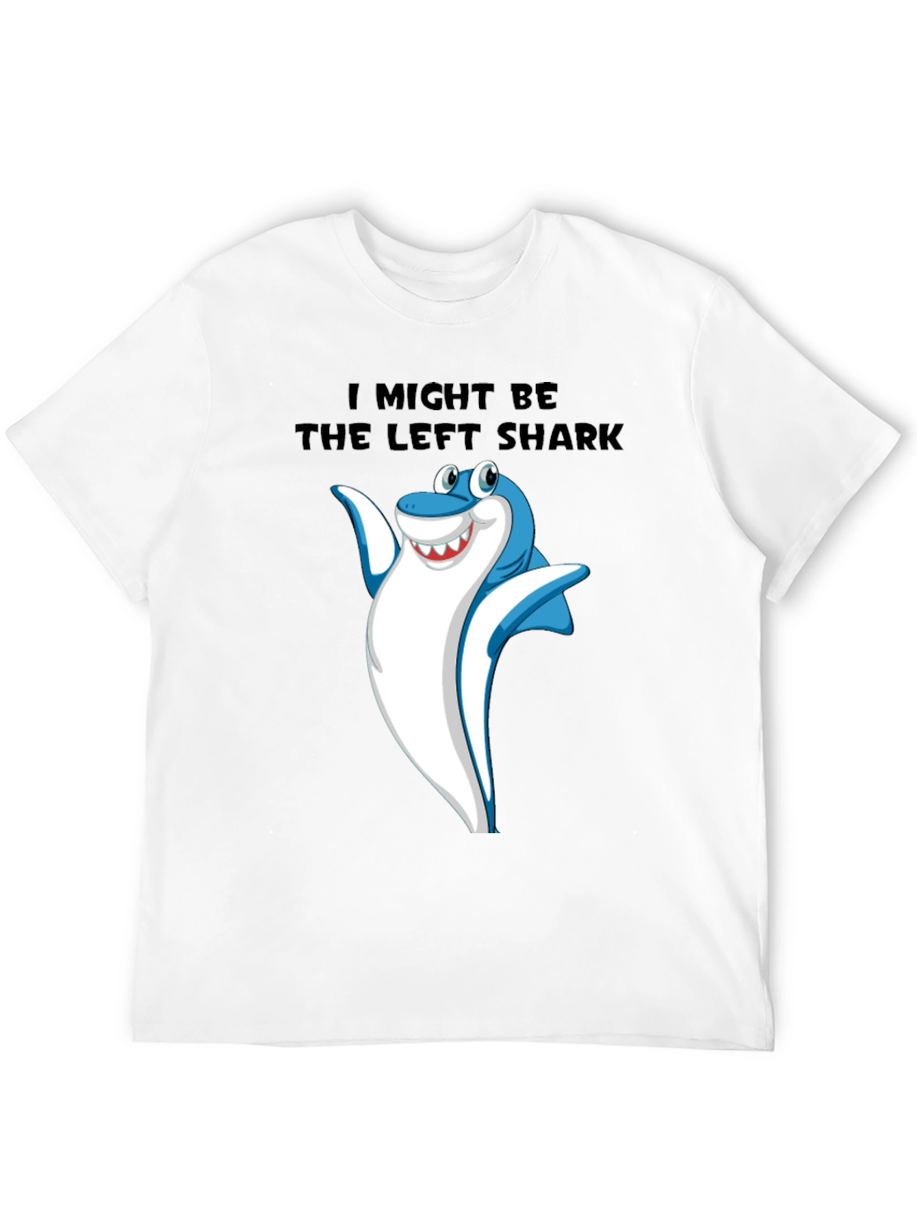 Black Funny Left Shark Graphic Tee - Men's Black T-Shirt view 12