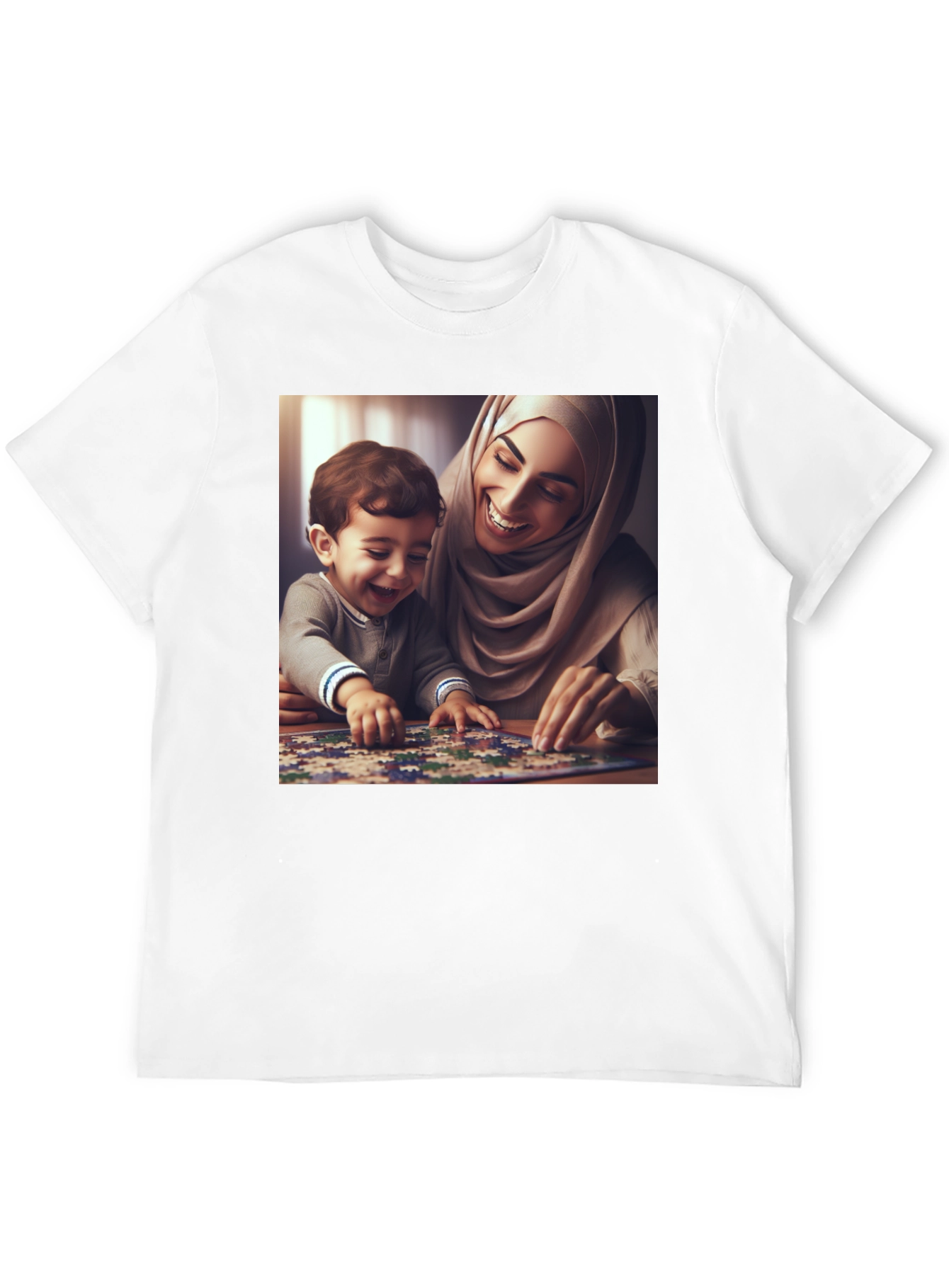 Black Family Puzzle T-Shirt - Heartwarming Design view 12