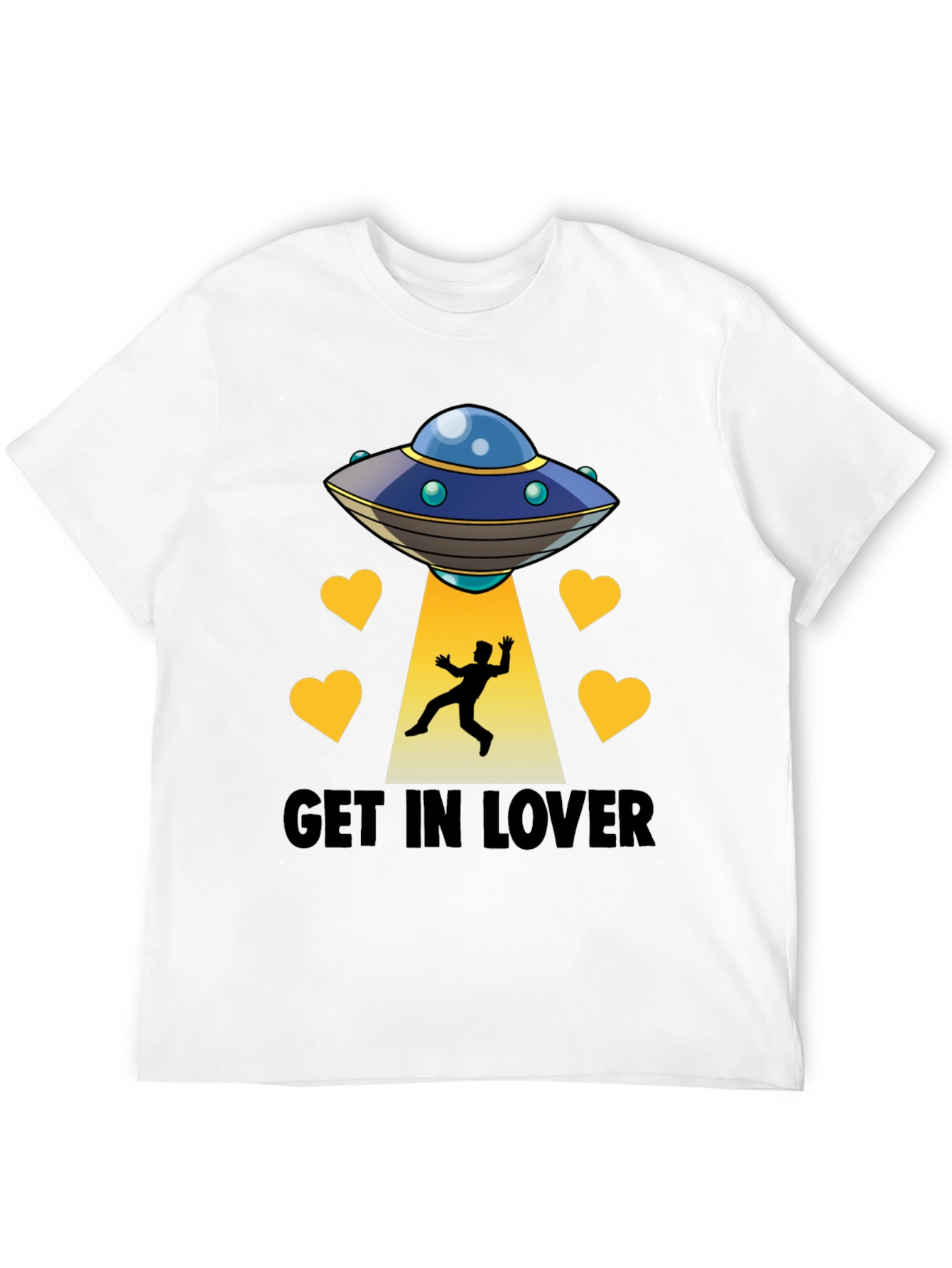 Black Get In Lover UFO Abduction Graphic Tee view 12