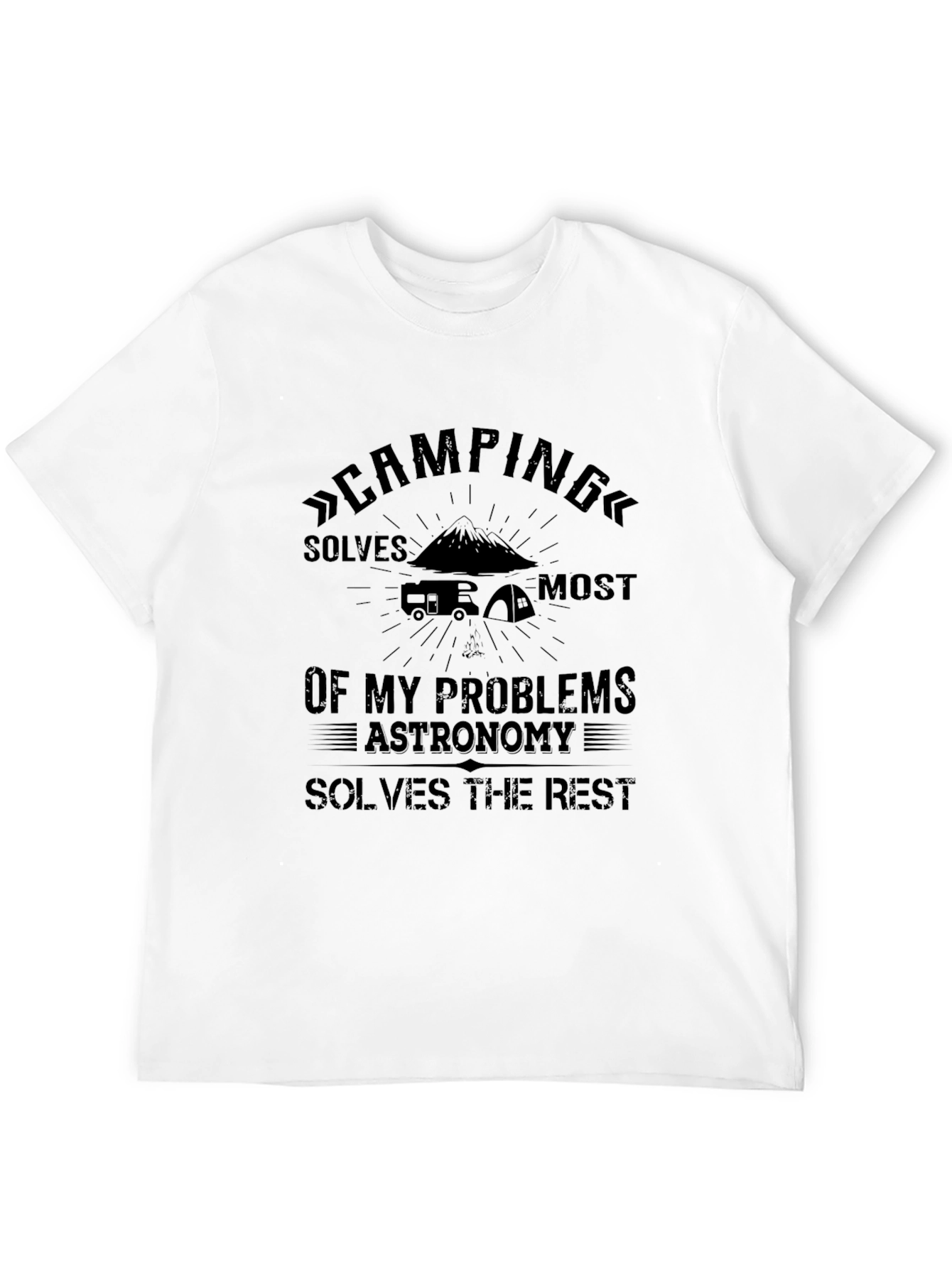 Black Camping & Astronomy Graphic Tee - Humor T-Shirt view 12