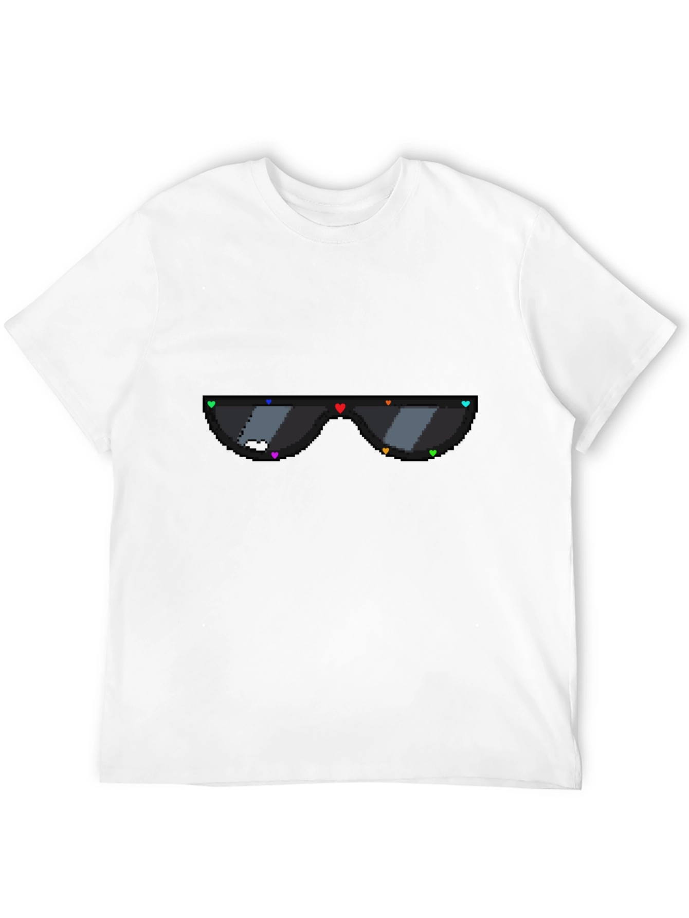 Black Pixel Heart Sunglasses Graphic Tee - Black view 12