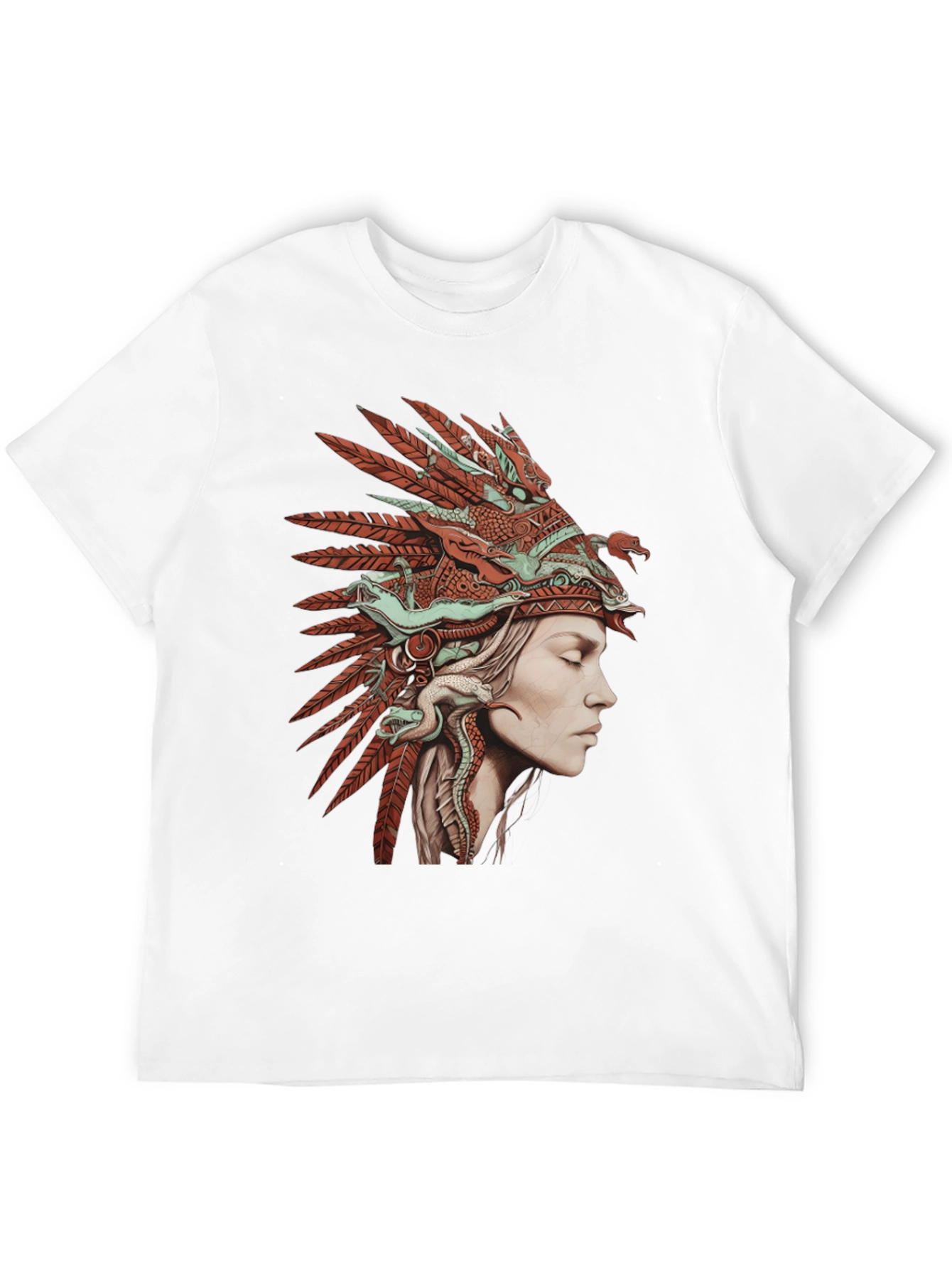 Black Native American Headdress Graphic T-Shirt view 12