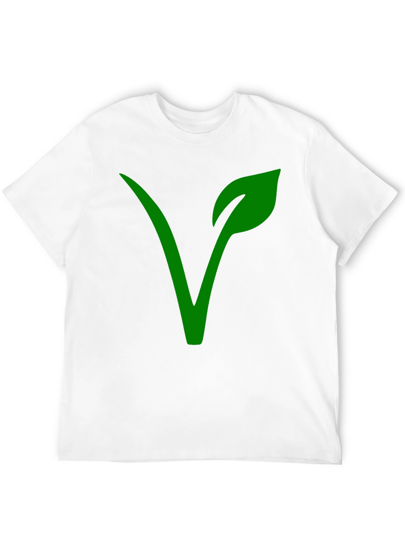 Black Vegan Symbol T-Shirt - Green on Black view 12