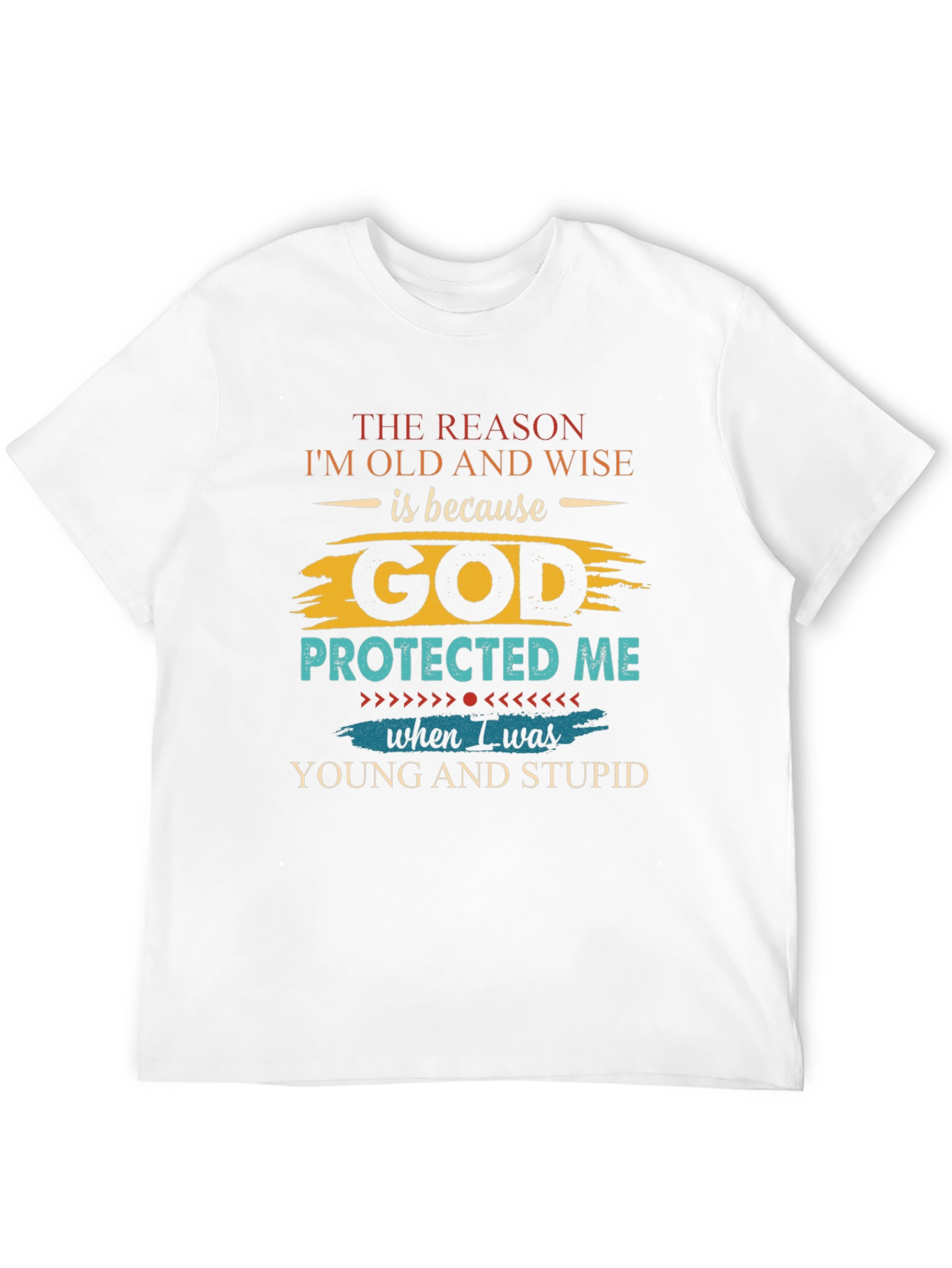 Black Old and Wise God Protected Me Black T-Shirt view 12