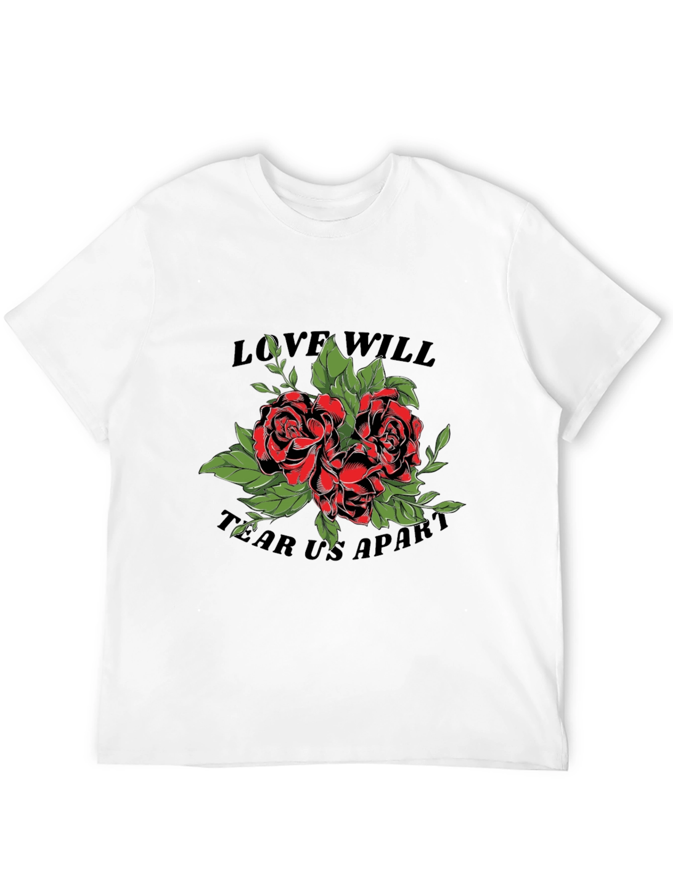 Black Love Will Tear Us Apart Rose Graphic T-Shirt view 12