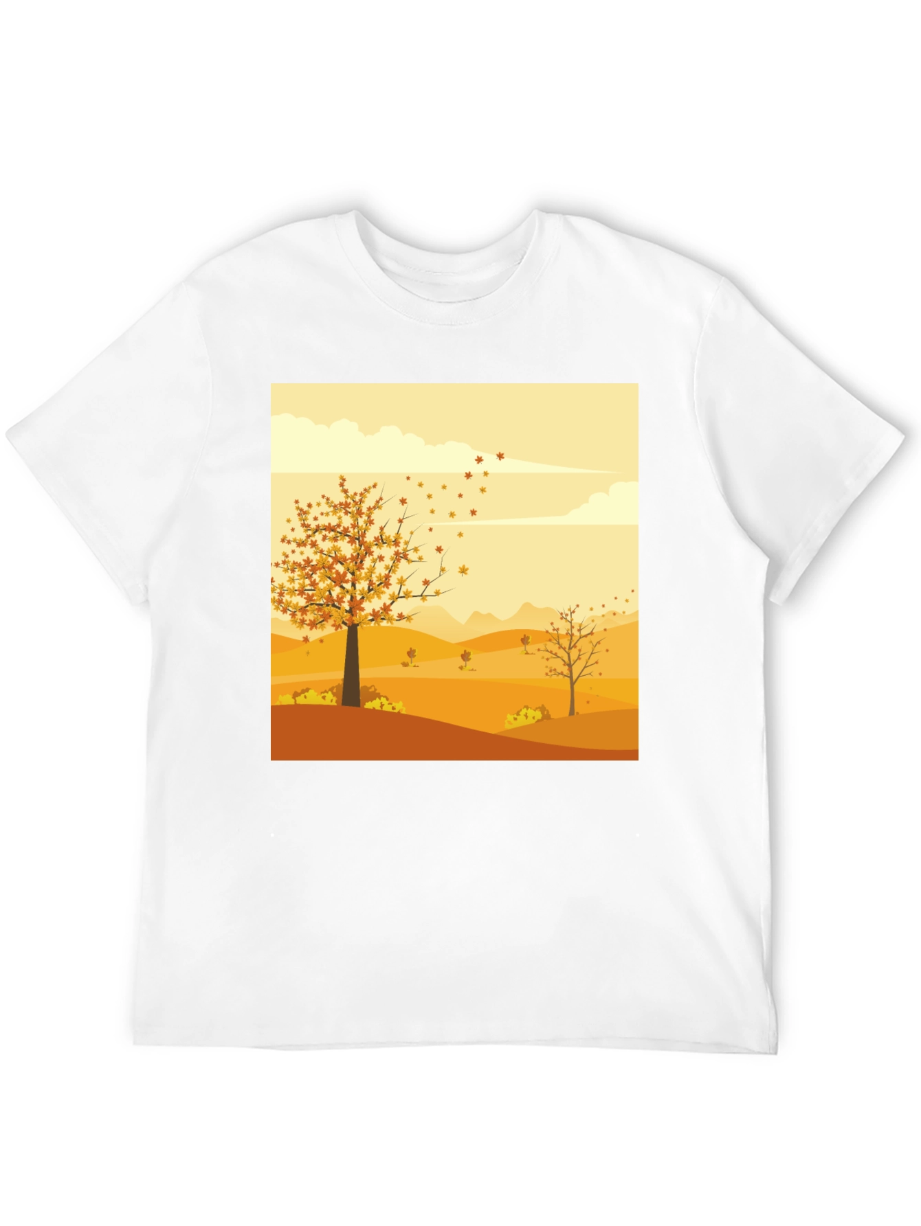 Black Autumn Scene Graphic Tee - Unisex Black T-Shirt view 12