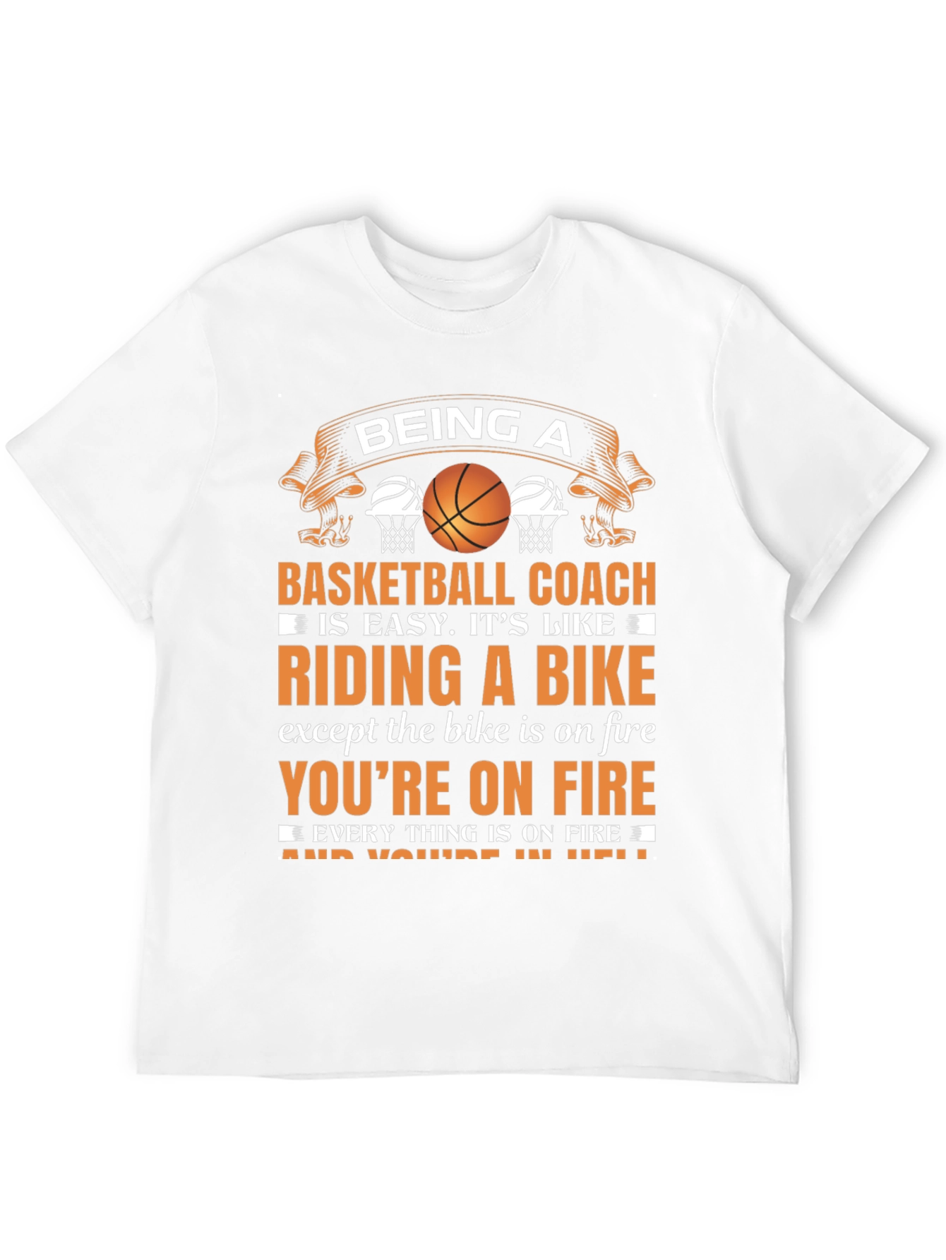 Black Basketball Coach On Fire T-Shirt view 12