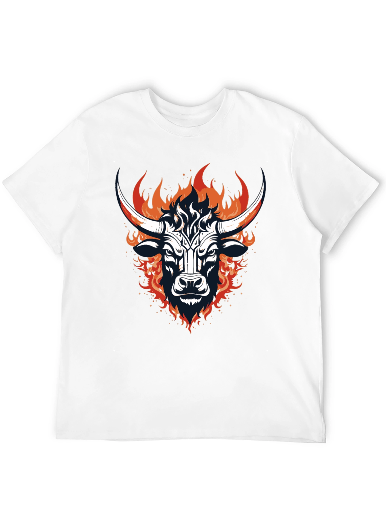 Black Fiery Bull Graphic Tee - Bold & Stylish view 12
