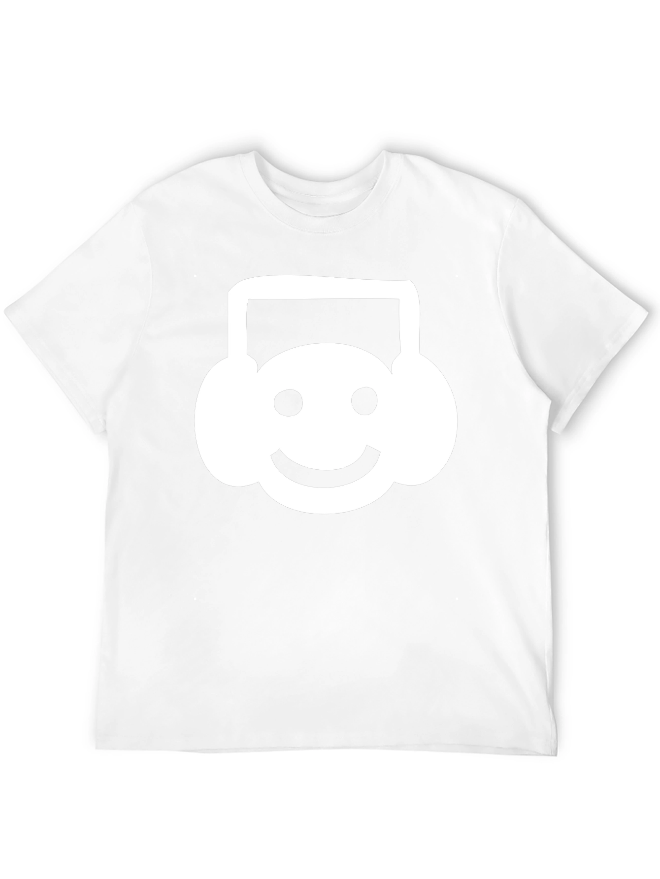 Black Smiley Headphone T-Shirt - Black Cotton Tee view 12