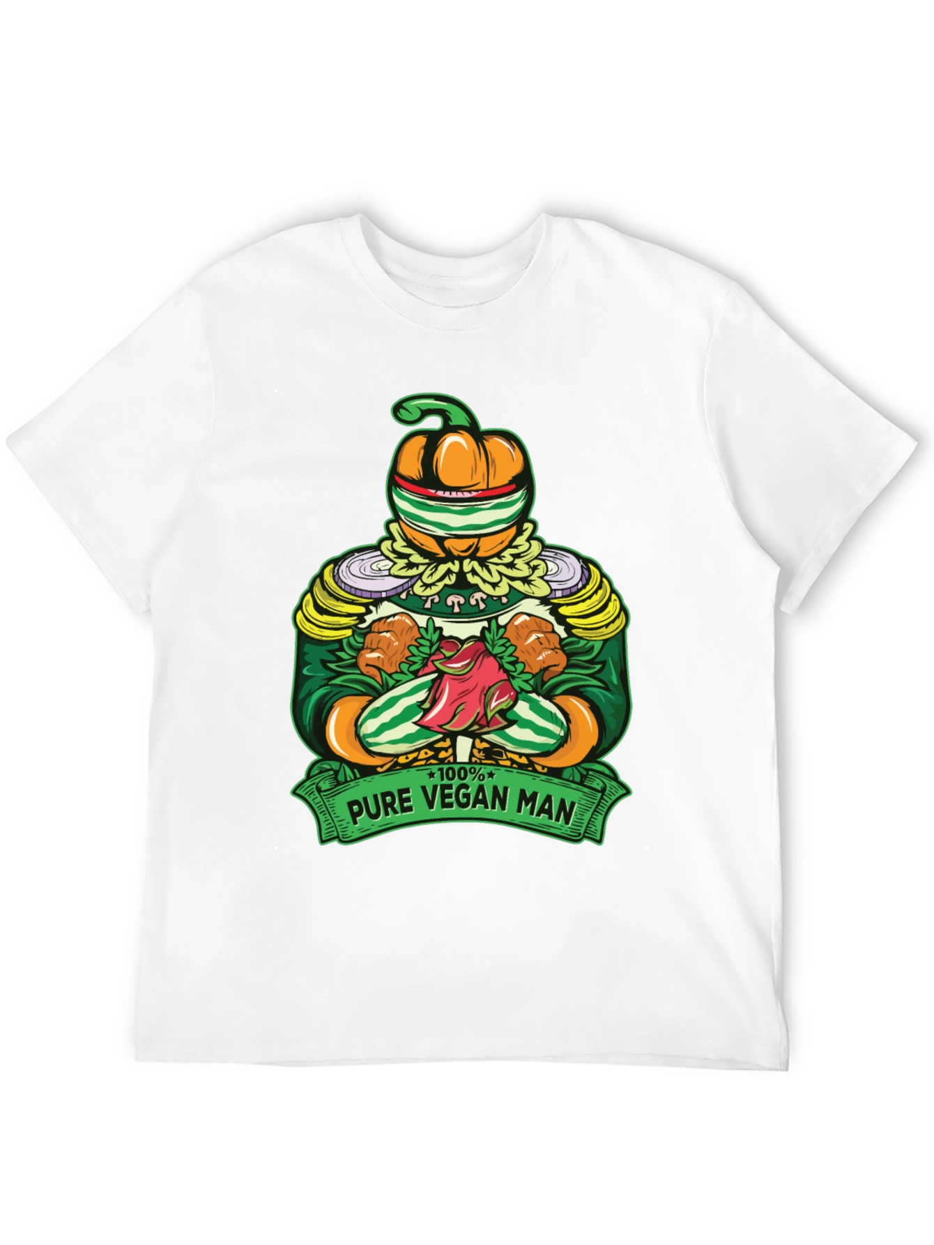 Black Pure Vegan Man T-Shirt - Quirky Graphic Tee view 12