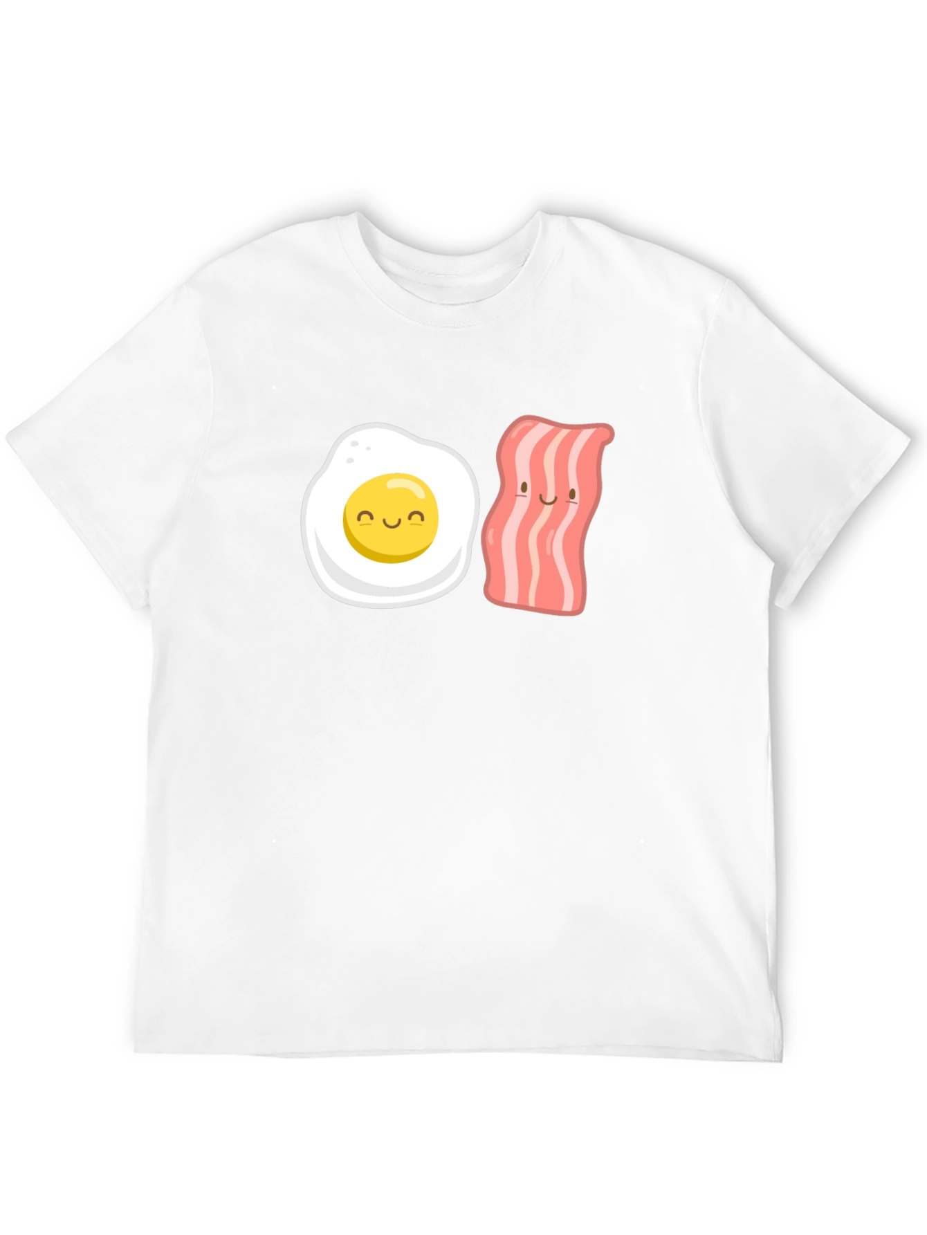Black Funny Egg & Bacon Cartoon Graphic Tee - Black view 12
