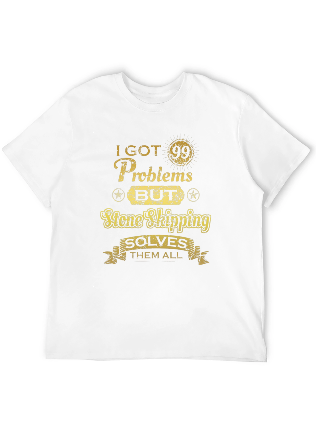 Black Funny Stone Skipping T-Shirt - 99 Problems view 12